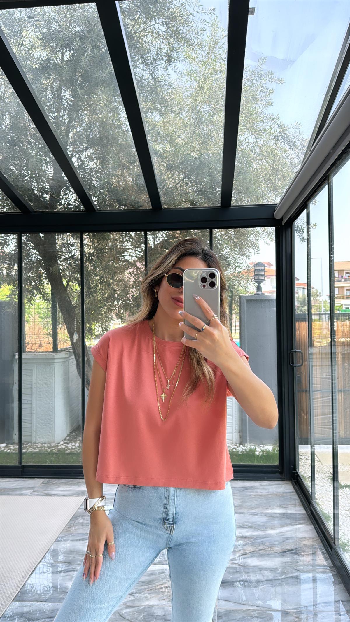 Gülkurusu Duble Kol Basic Tshirt