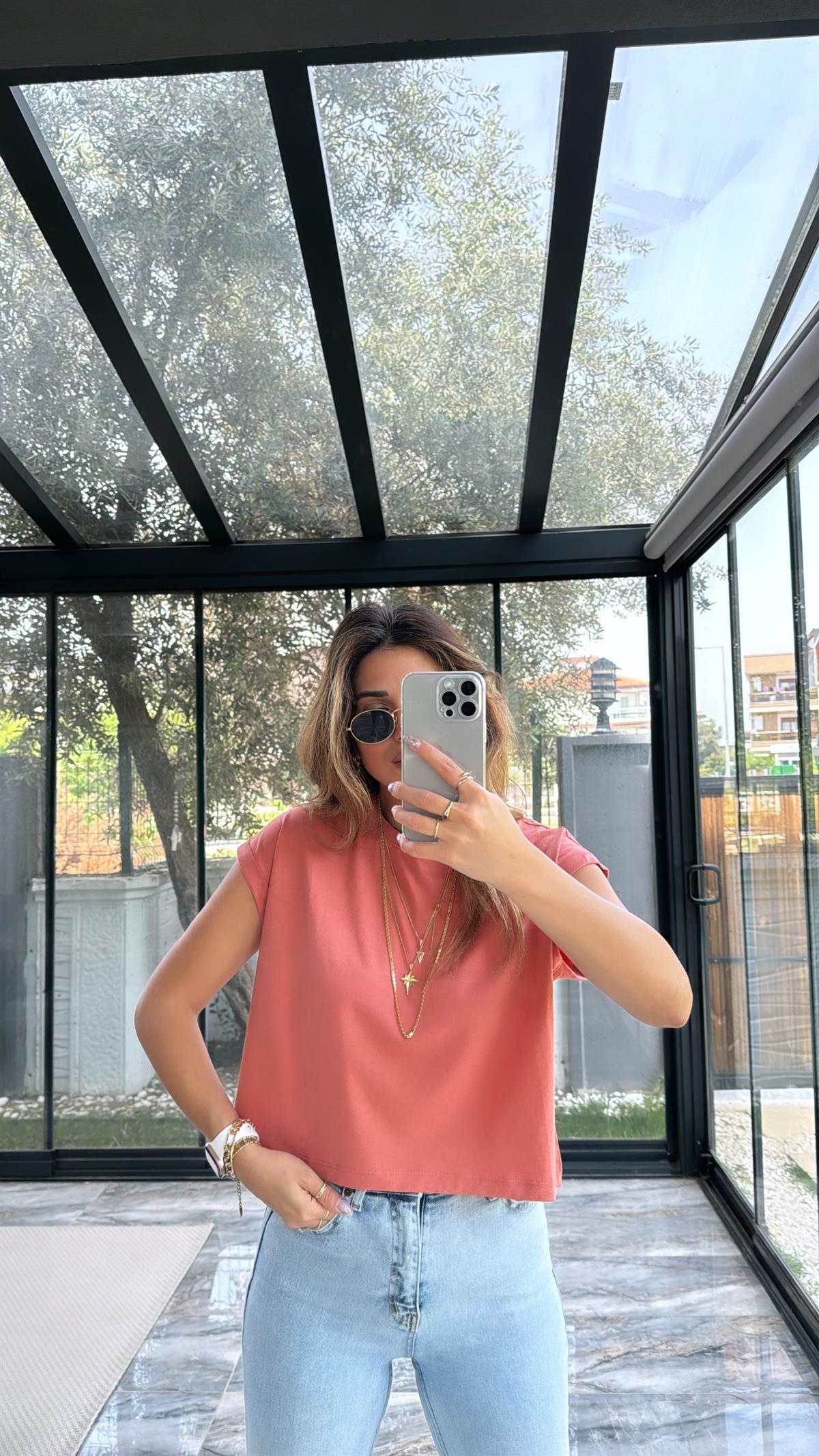 Gülkurusu Duble Kol Basic Tshirt