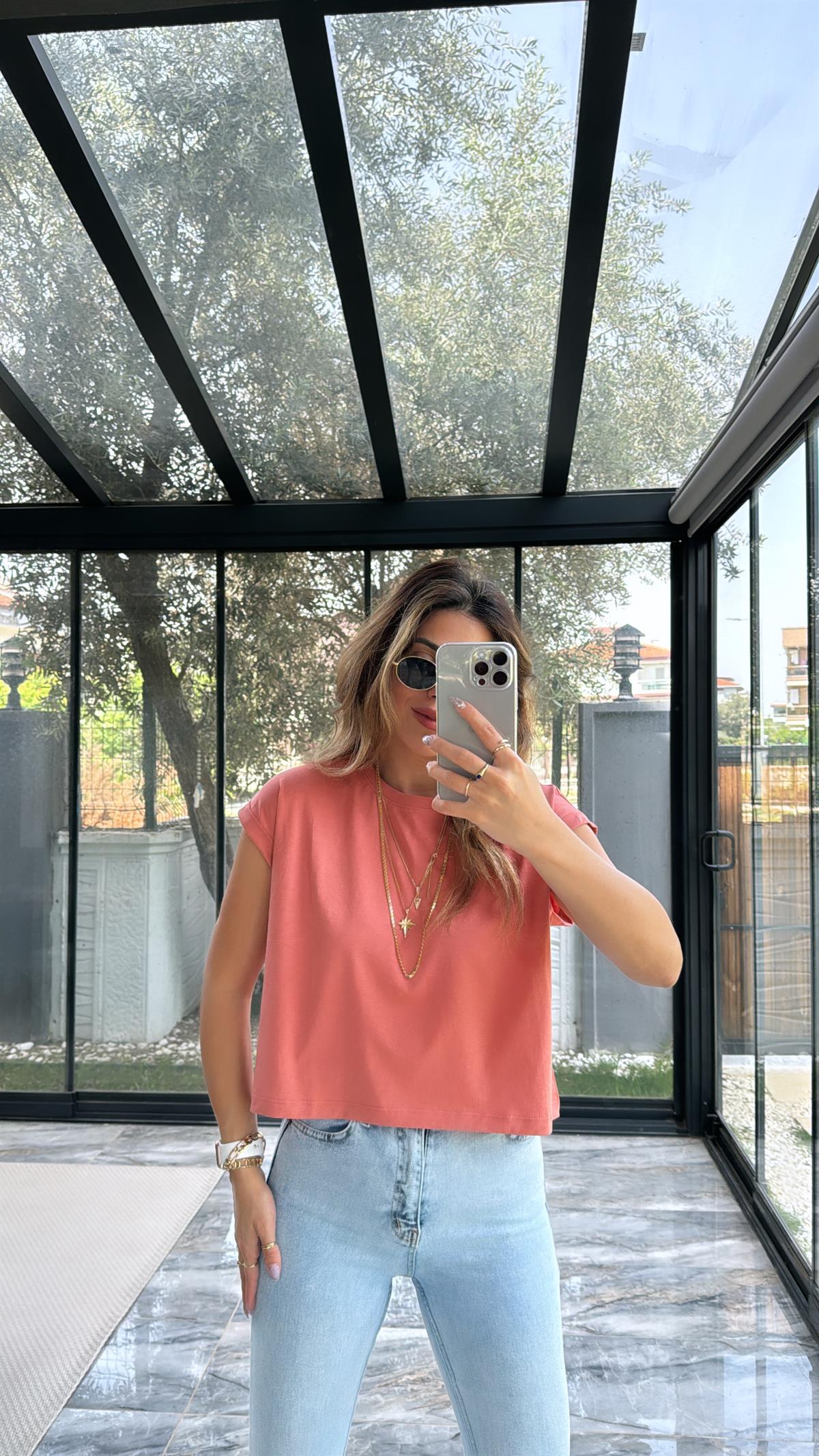 Gülkurusu Duble Kol Basic Tshirt