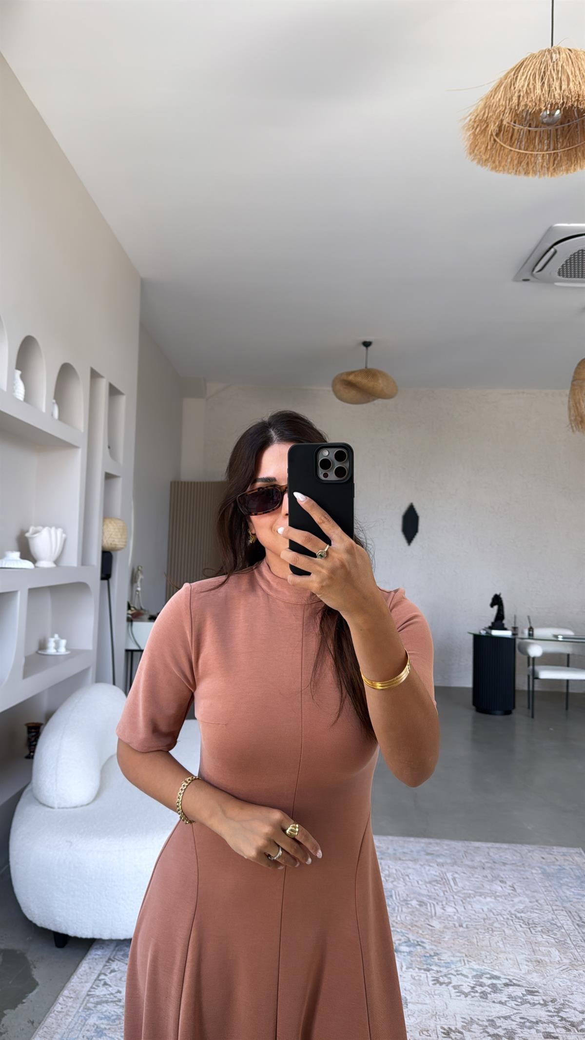 Gülkurusu Pike Modal Tok Kiloş Elbise