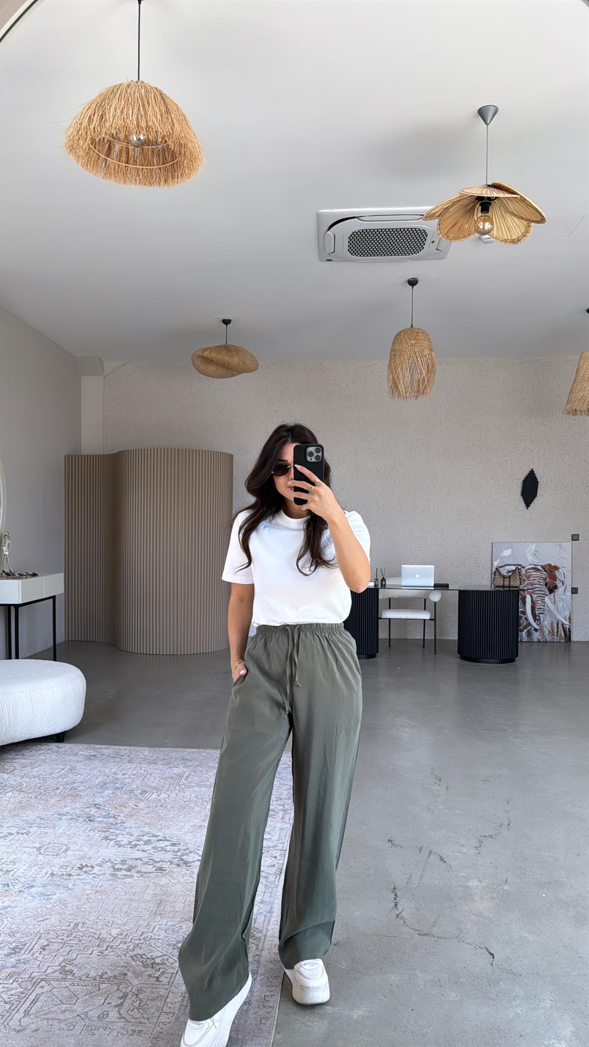 Haki Bol Paça Massi Pantolon