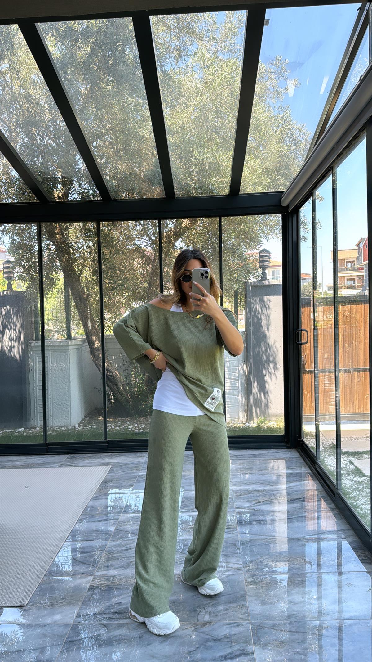 Haki Bürümcük Üçlü Takım