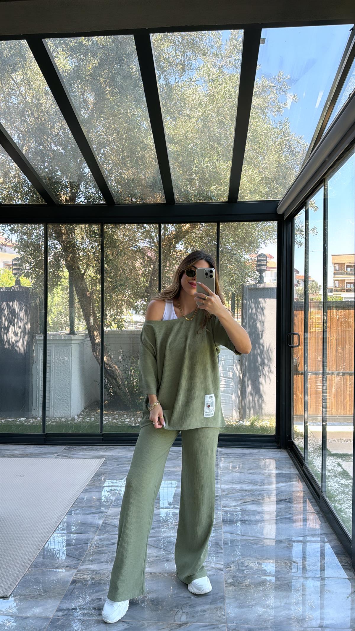 Haki Bürümcük Üçlü Takım