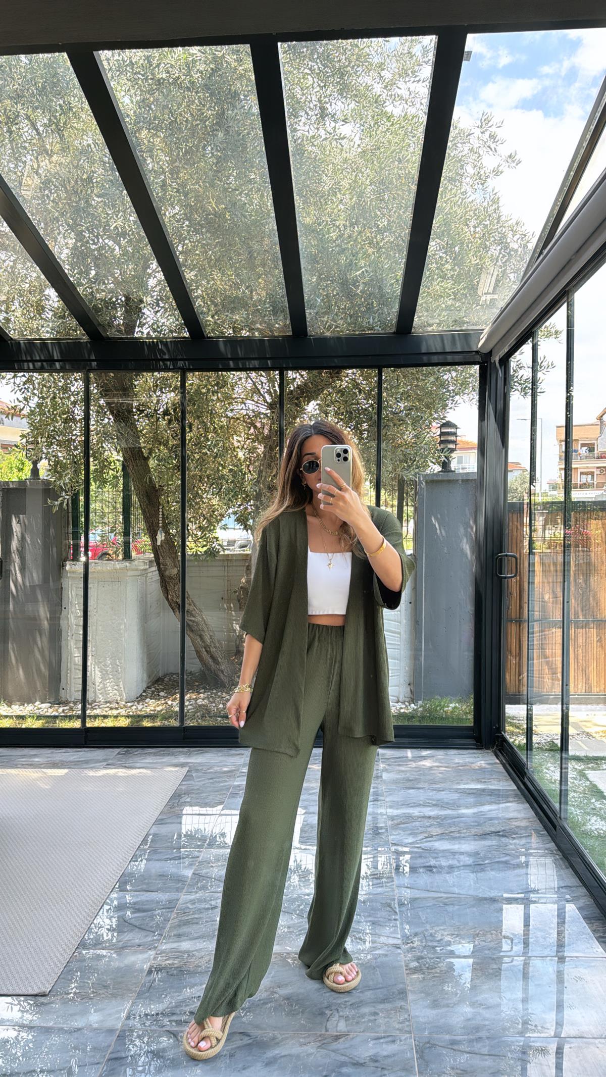 Haki Ceketli Bürümcük Takım