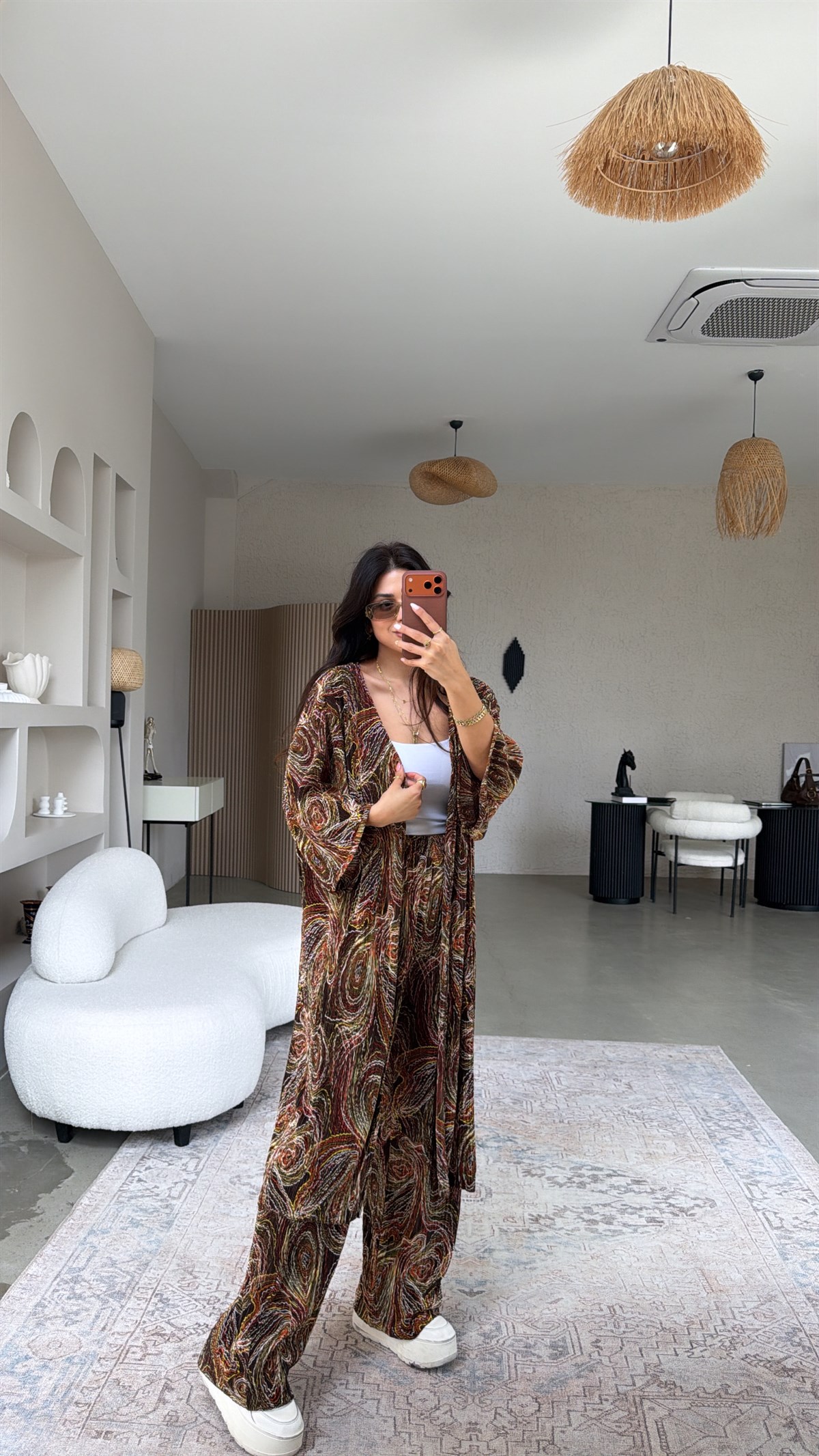 Haki Desenli Bürümcük Kimonolu Takım