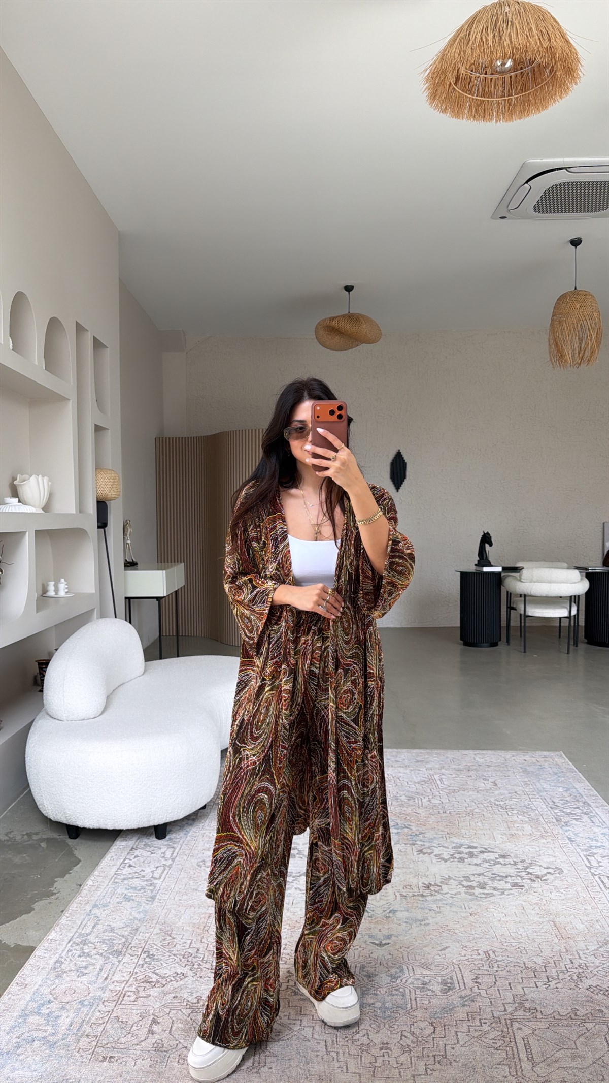 Haki Desenli Bürümcük Kimonolu Takım