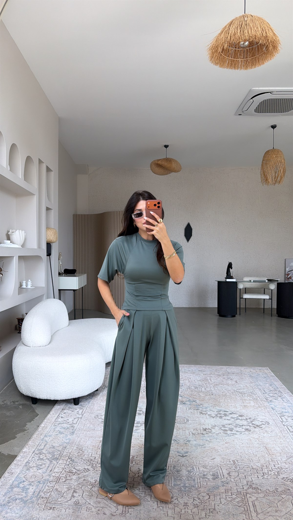 Haki Diagonel Pile Detaylı Oturtmalı Takım