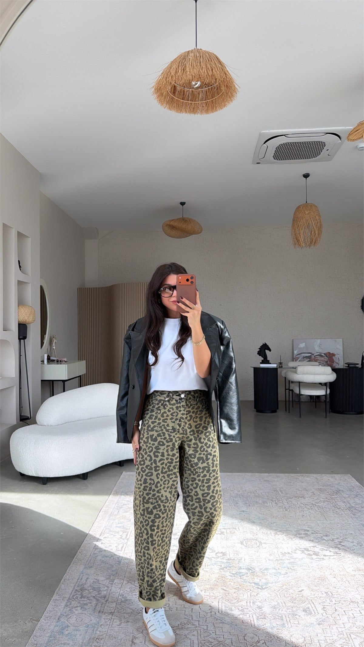 Haki Leopar Animal Print Style Barrel Jean