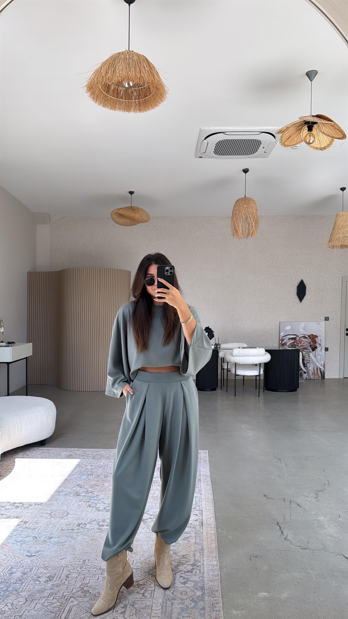 Haki Ön Pile Detaylı Oys Model Takım