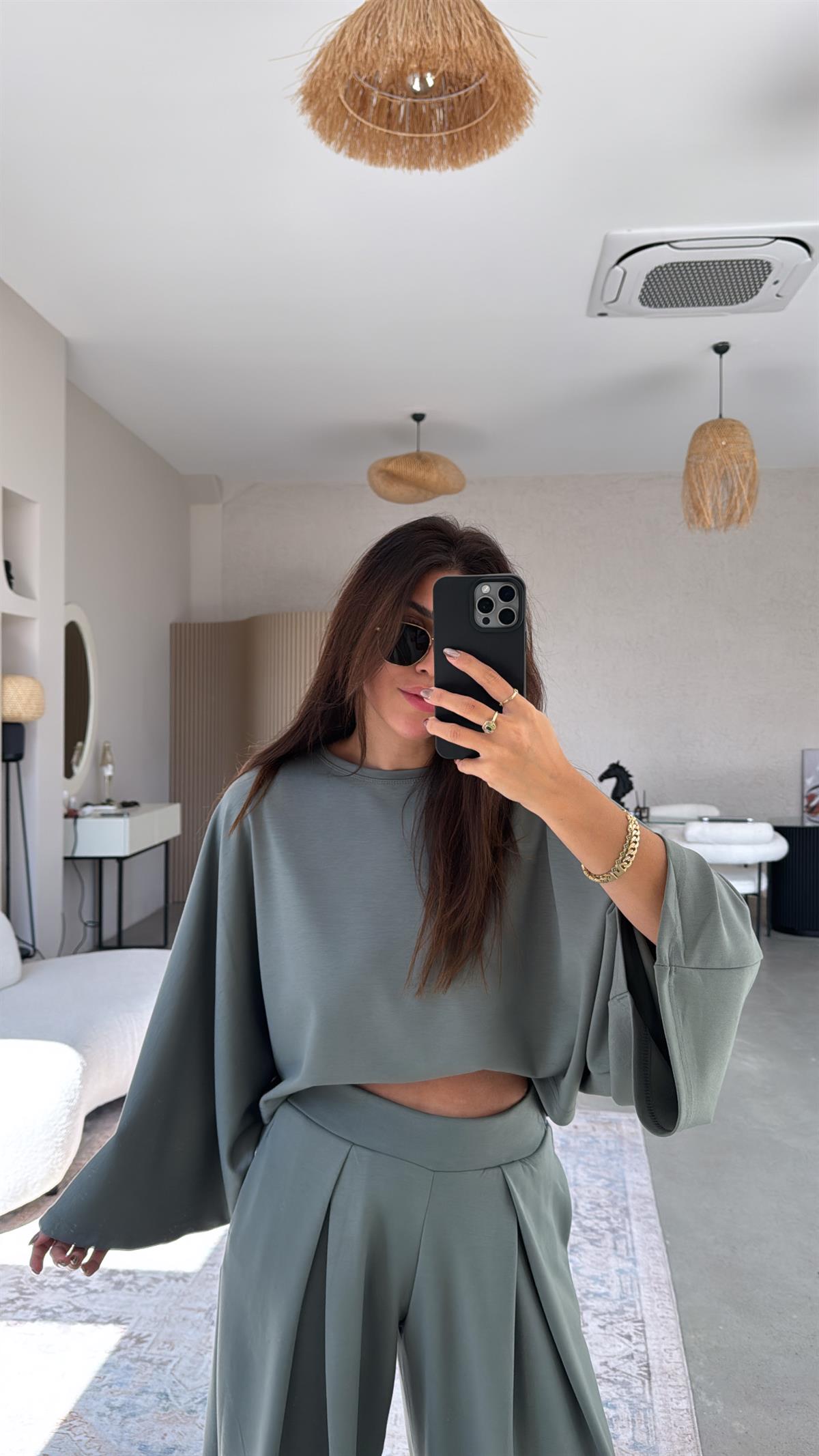 Haki Ön Pile Detaylı Oys Model Takım