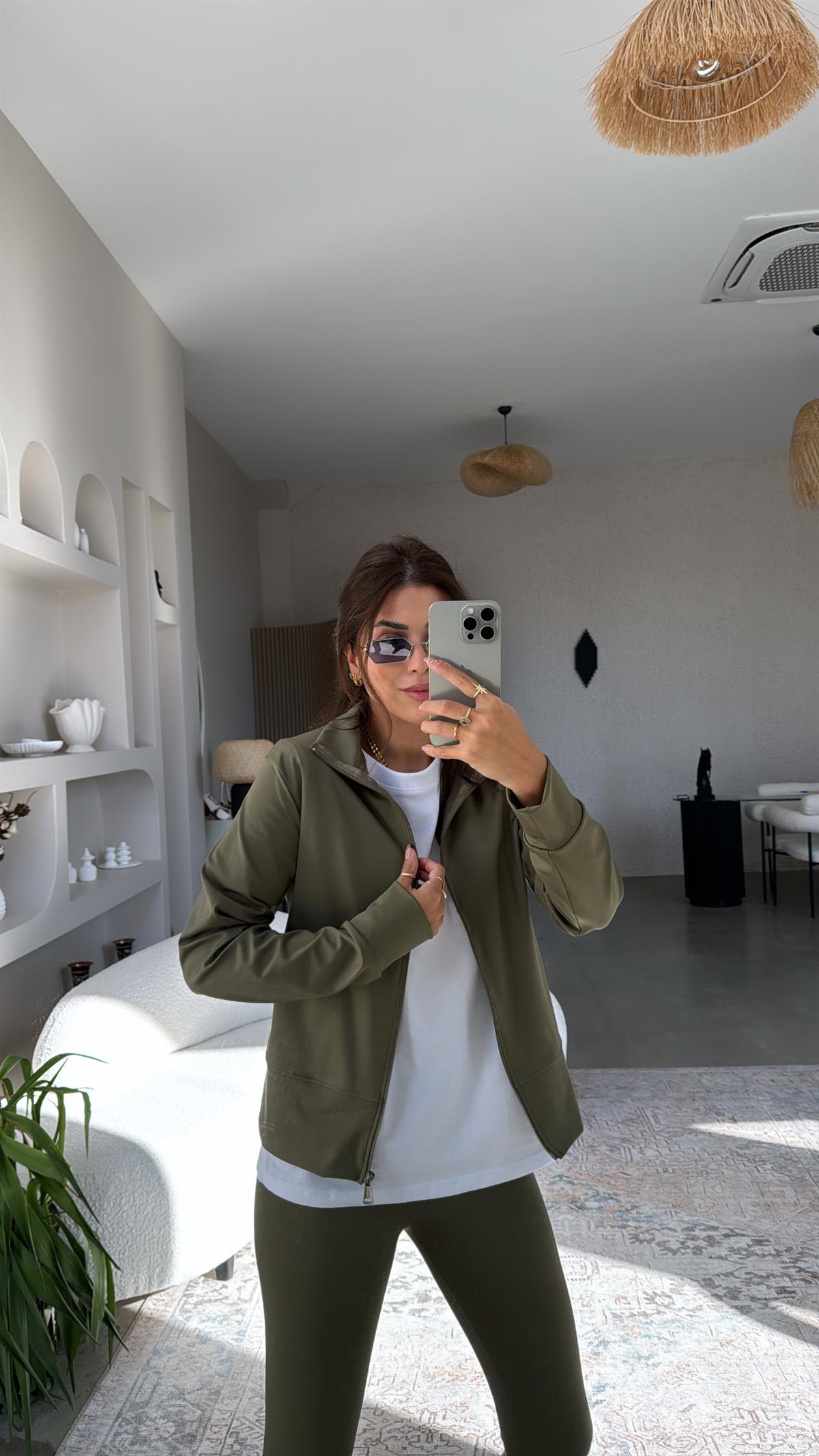 Haki Orijinal Oys Toparlayıcı Tayt Ceket Takım