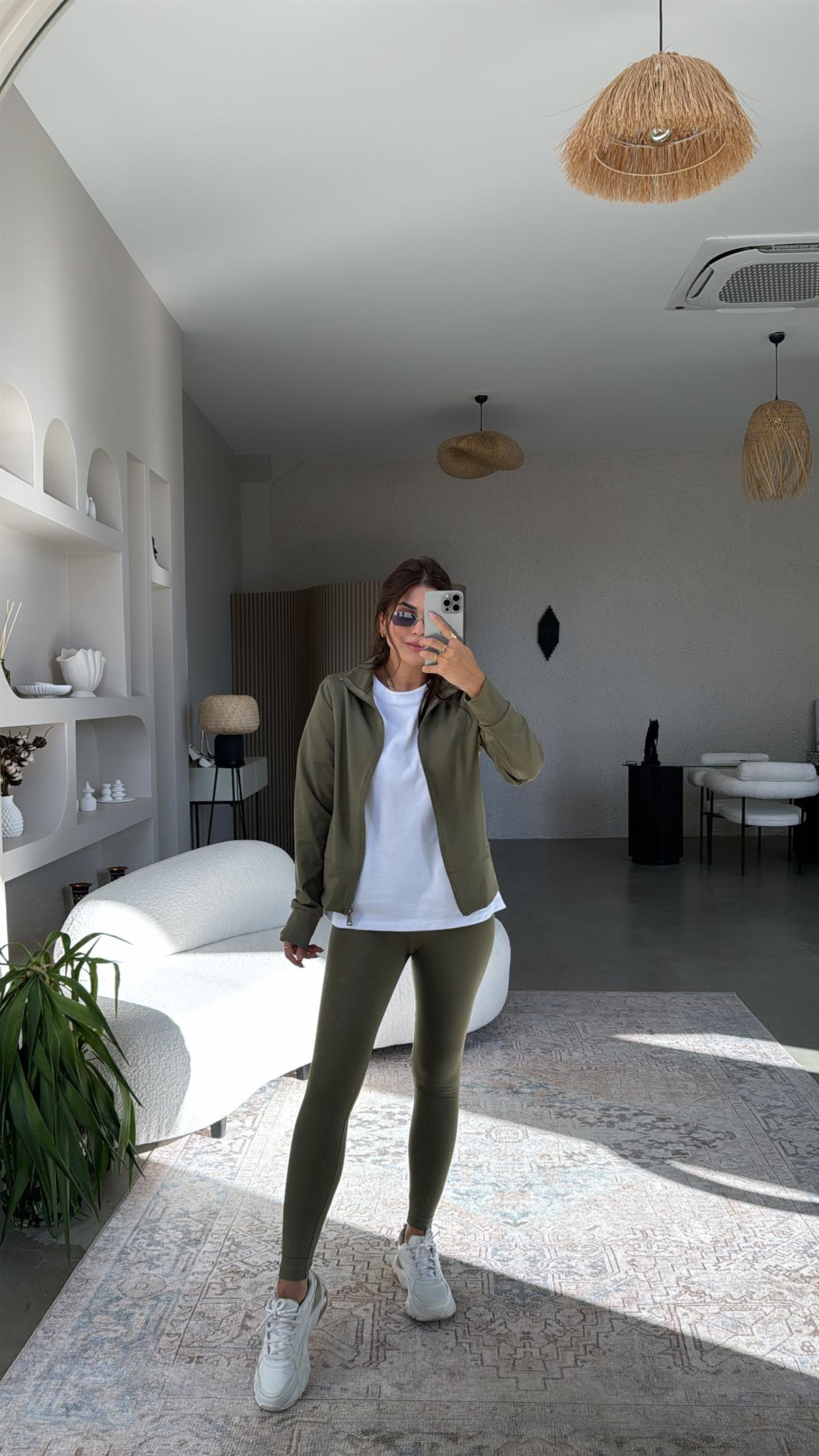 Haki Orijinal Oys Toparlayıcı Tayt Ceket Takım