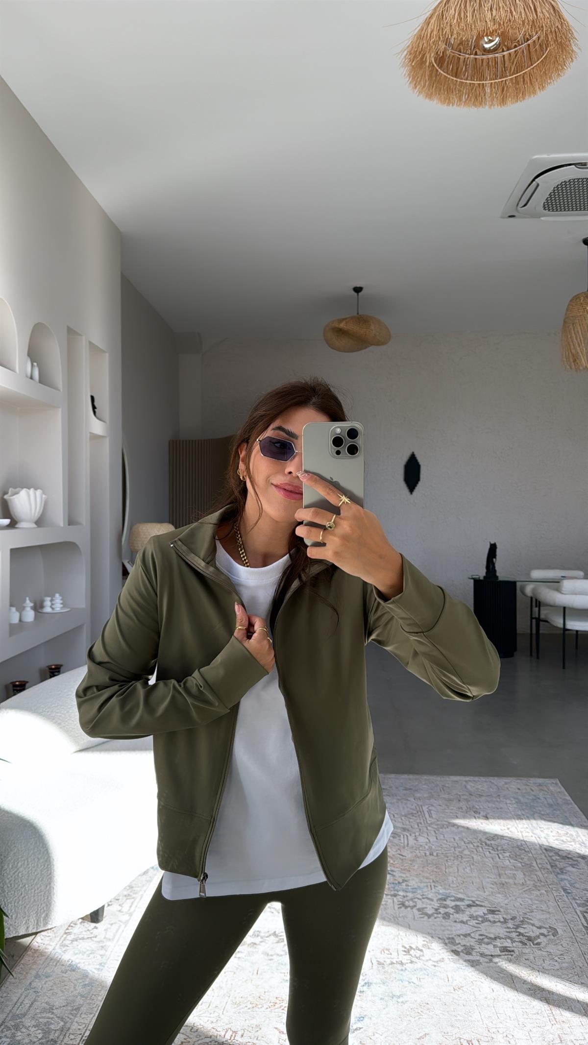 Haki Orijinal Oys Toparlayıcı Tayt Ceket Takım