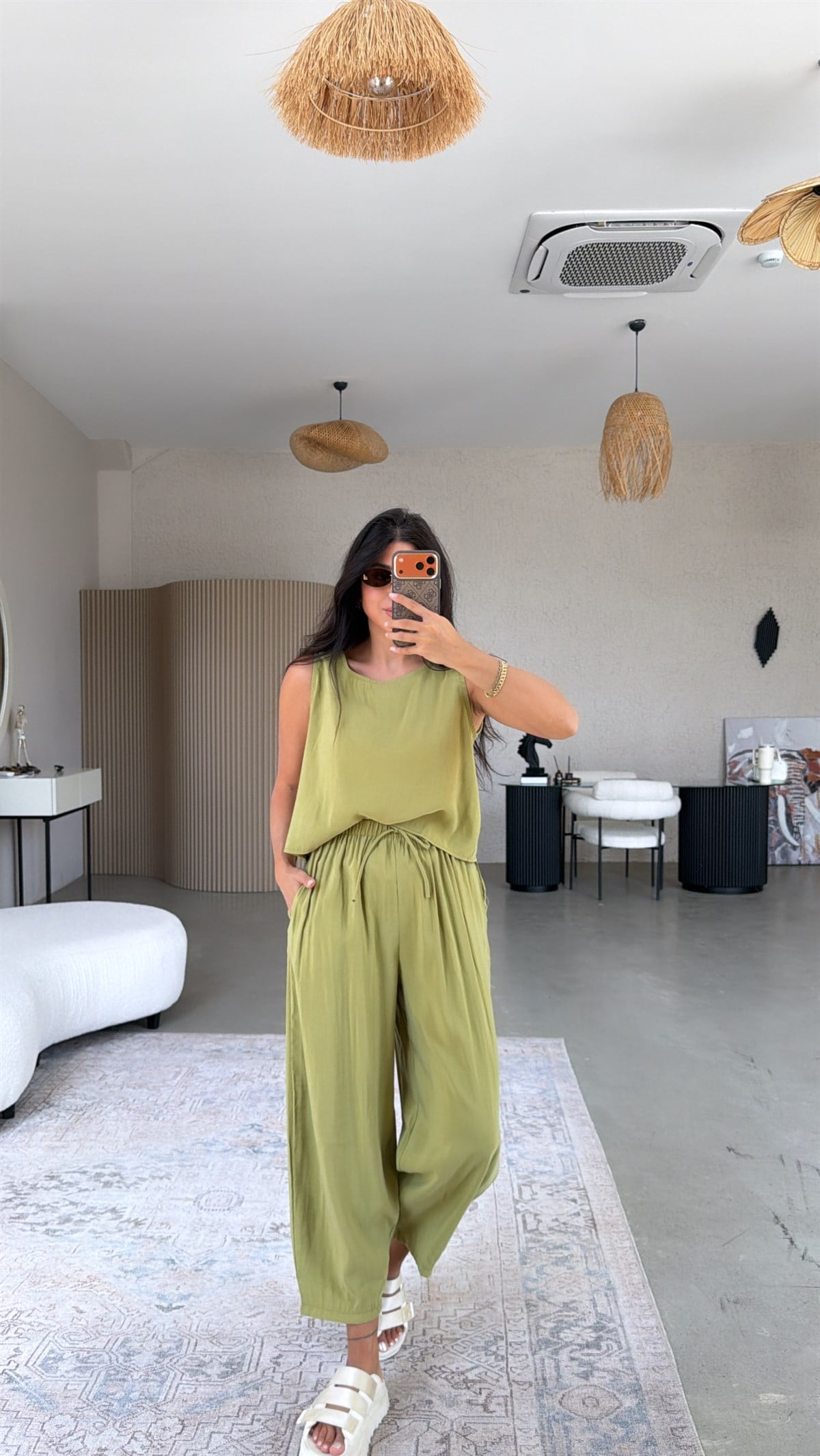 Haki Tensel Atlet Pantolon Basic Takım