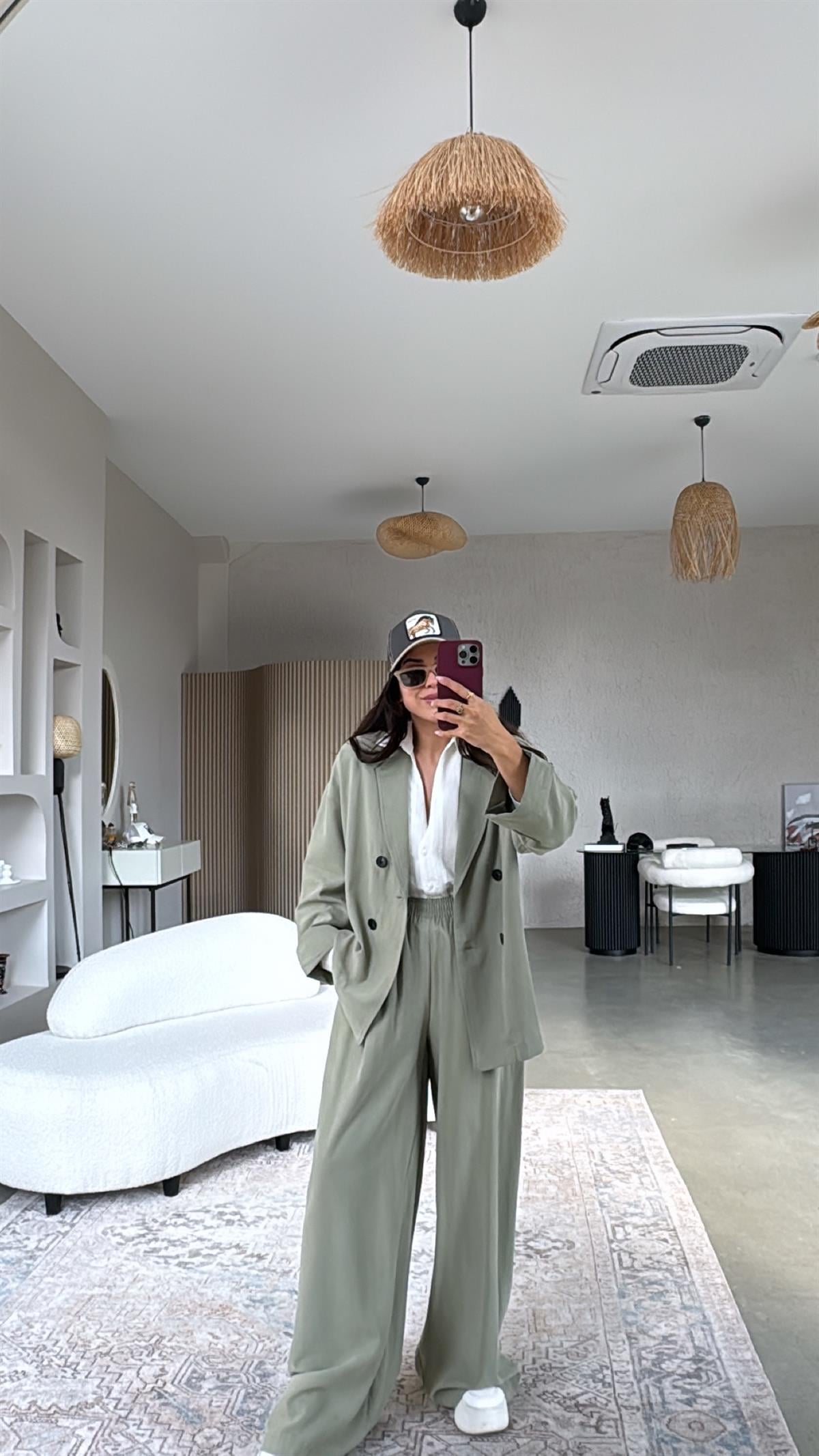 Haki Tensel Ceketli Premium Takım