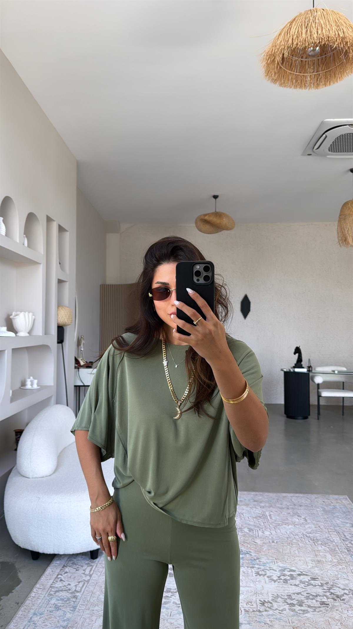 Haki Ters Dikişli Oys Takım