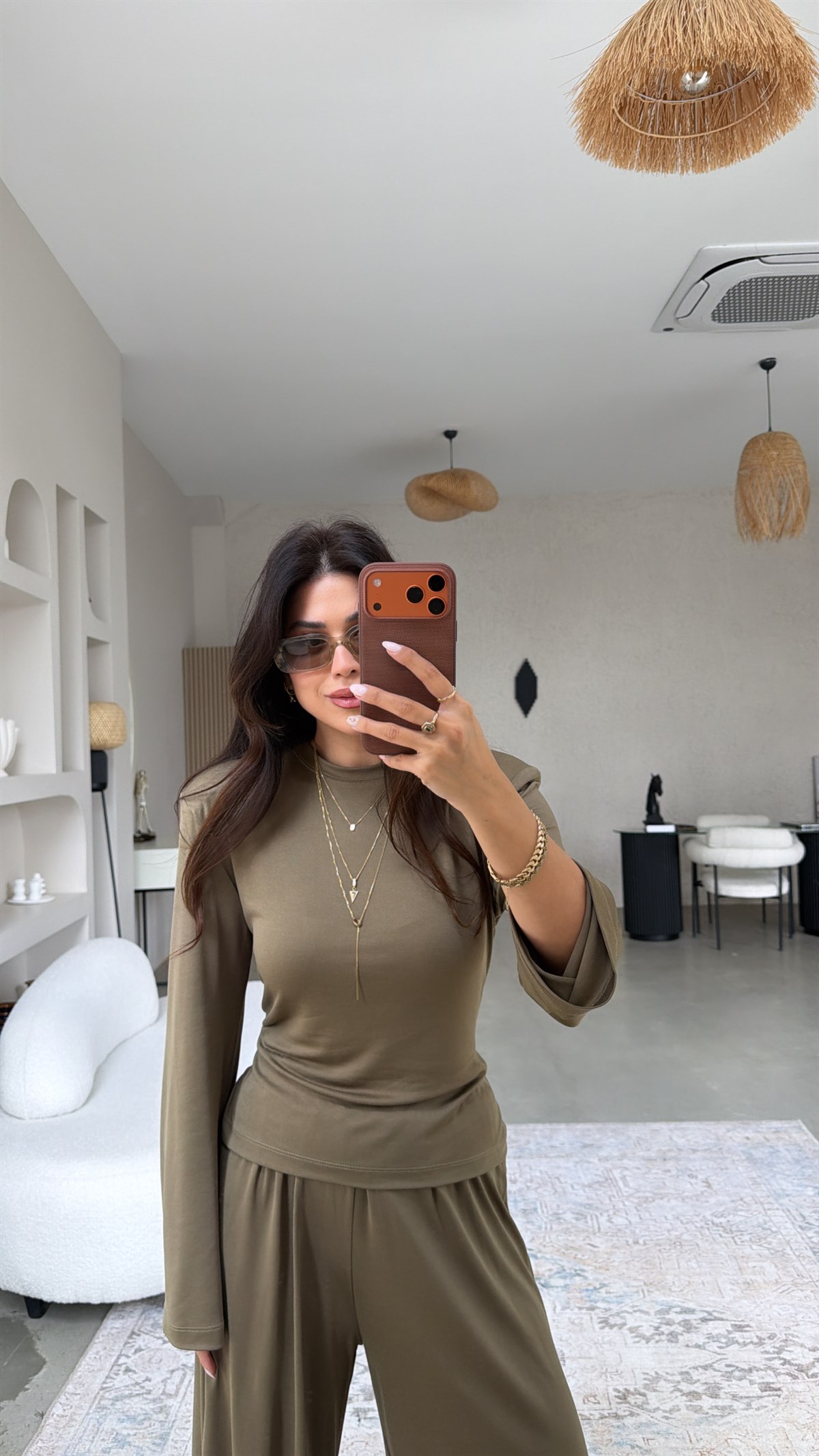 Haki Vatkalı Arkası Bağcıklı Ev Takım