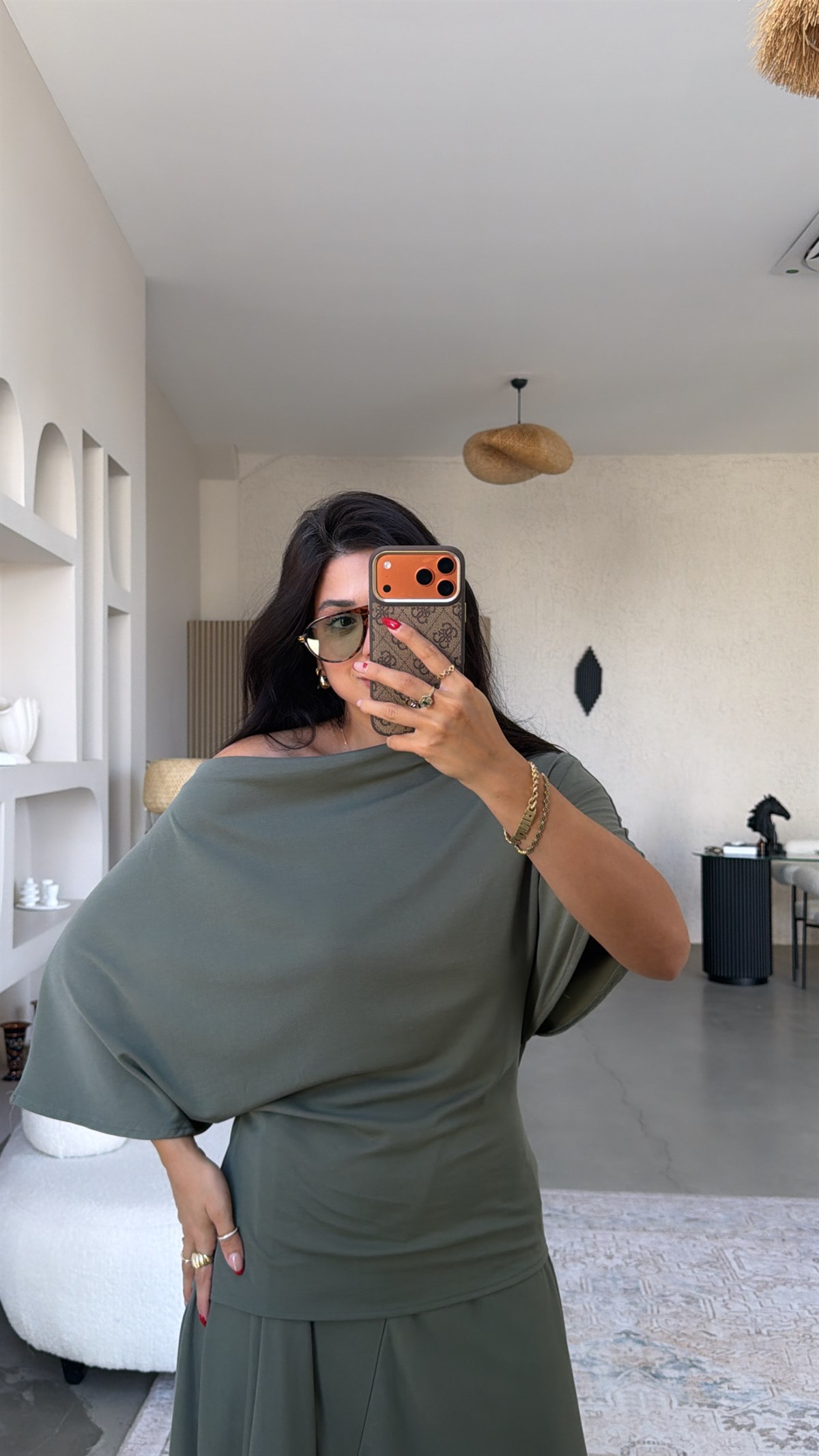 Haki ZR Model Pike Modal Premium Etek Bluz Takım