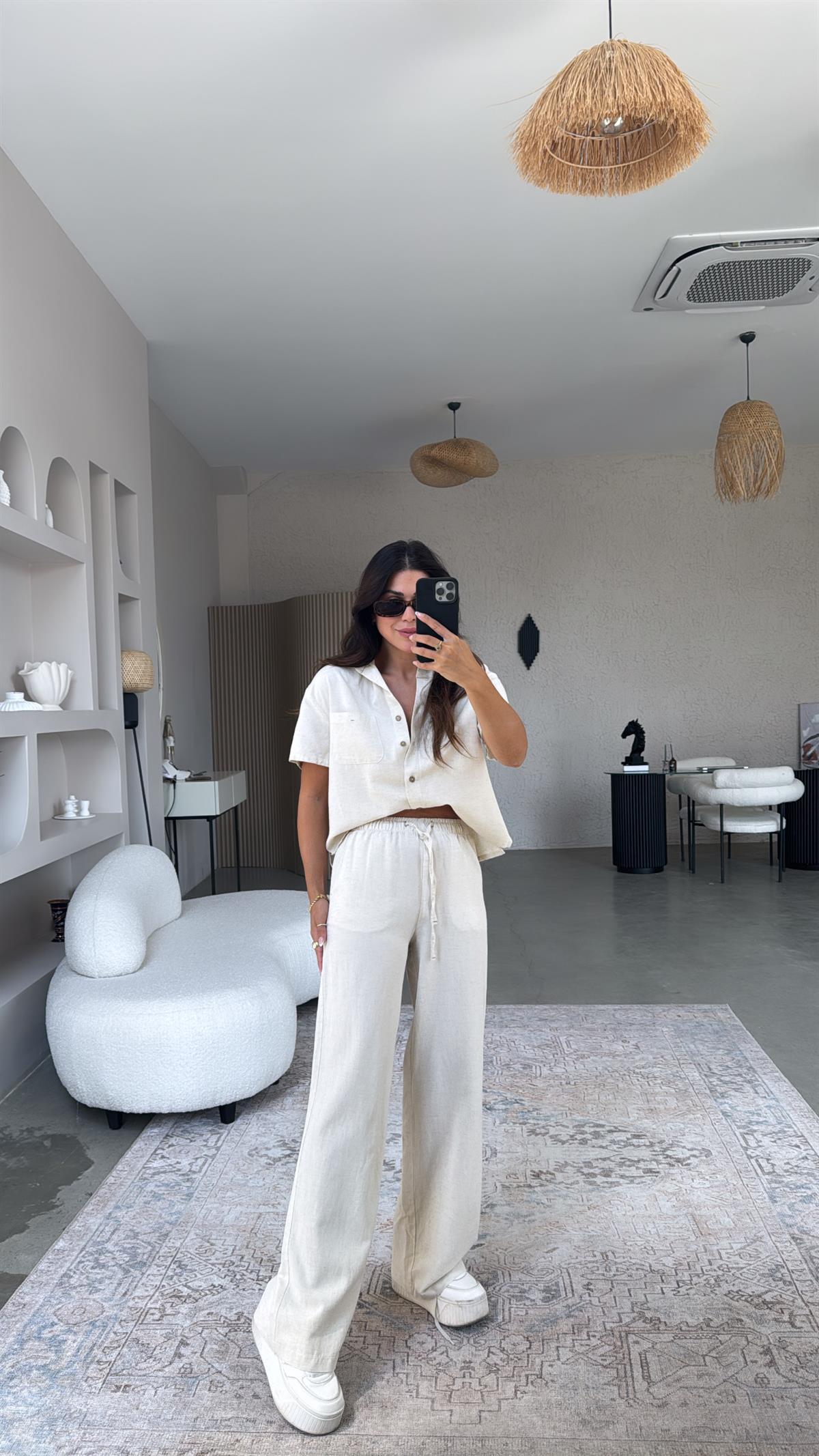 Ham Keten Gömlek Pantolon Dlv Takım