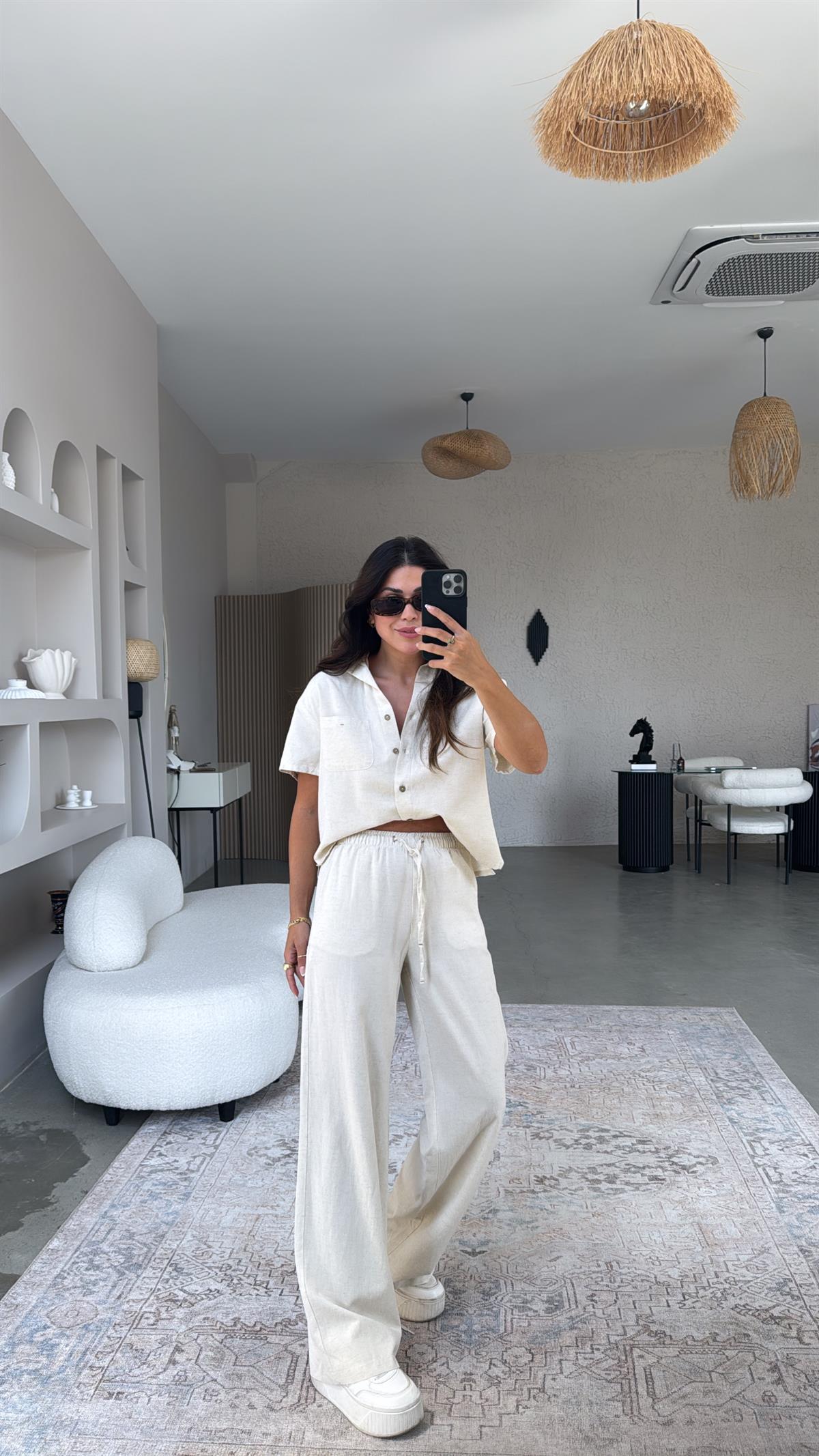 Ham Keten Gömlek Pantolon Dlv Takım