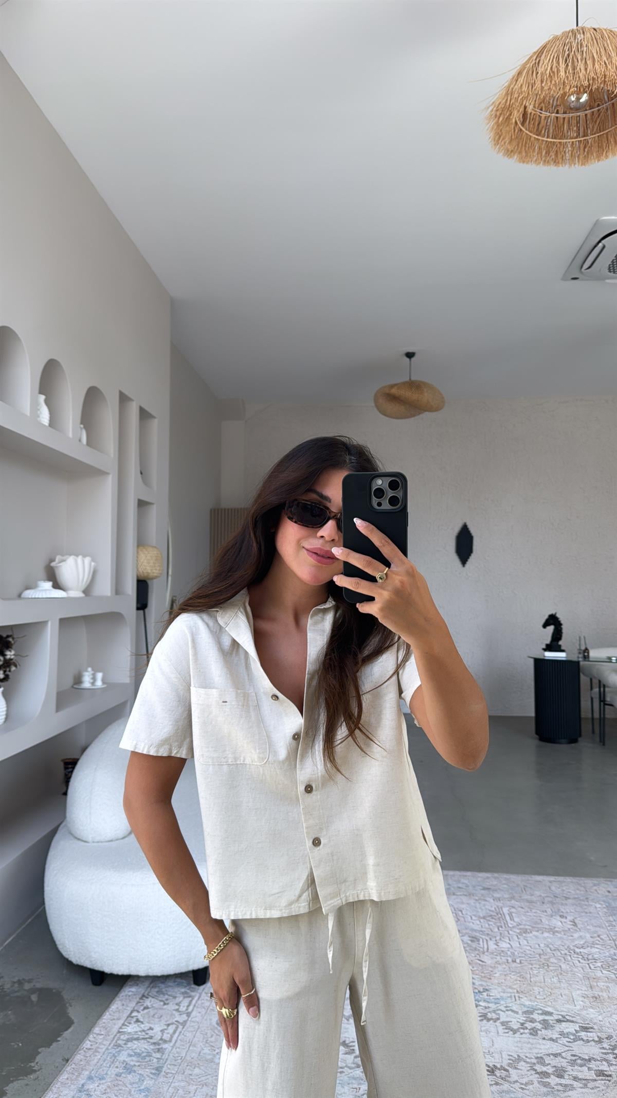 Ham Keten Gömlek Pantolon Dlv Takım