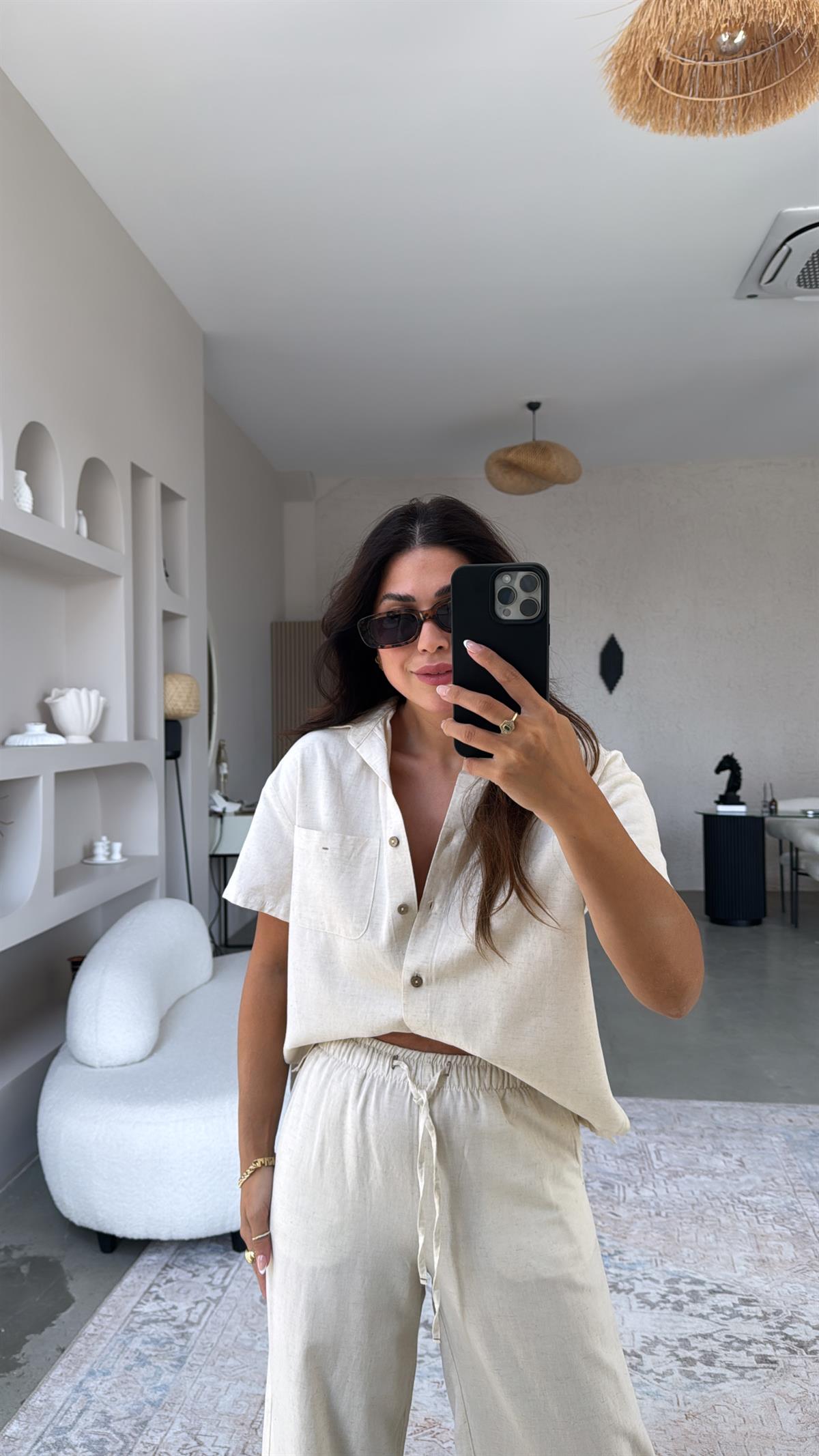 Ham Keten Gömlek Pantolon Dlv Takım