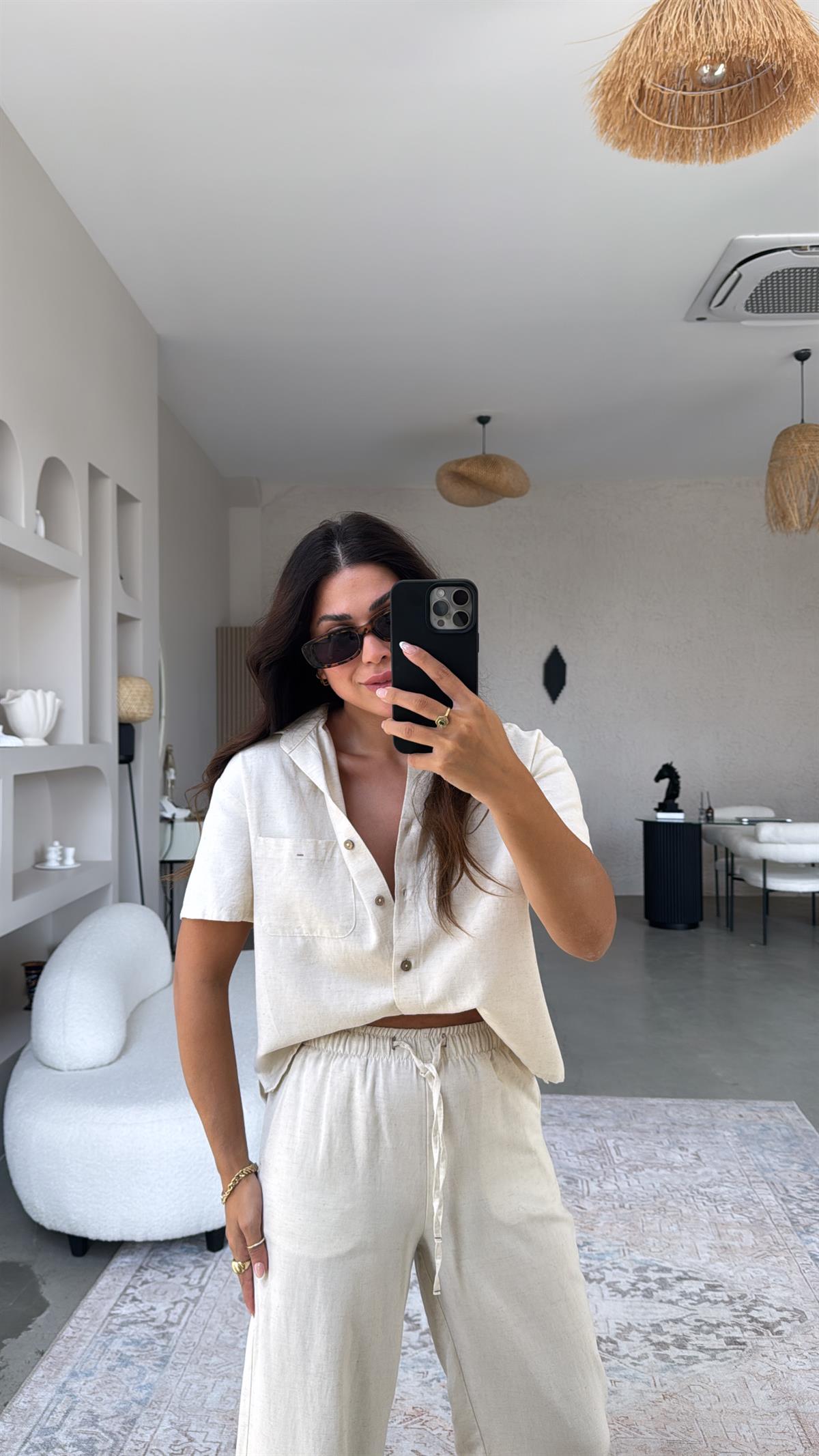 Ham Keten Gömlek Pantolon Dlv Takım