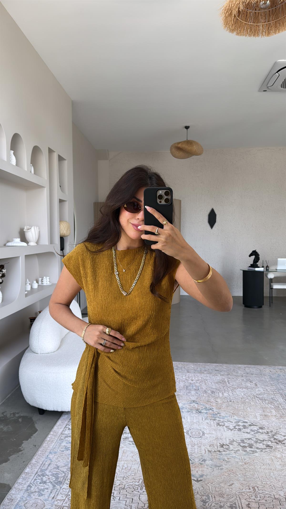 Hardal Bağlamalı Bürümcük Takım 