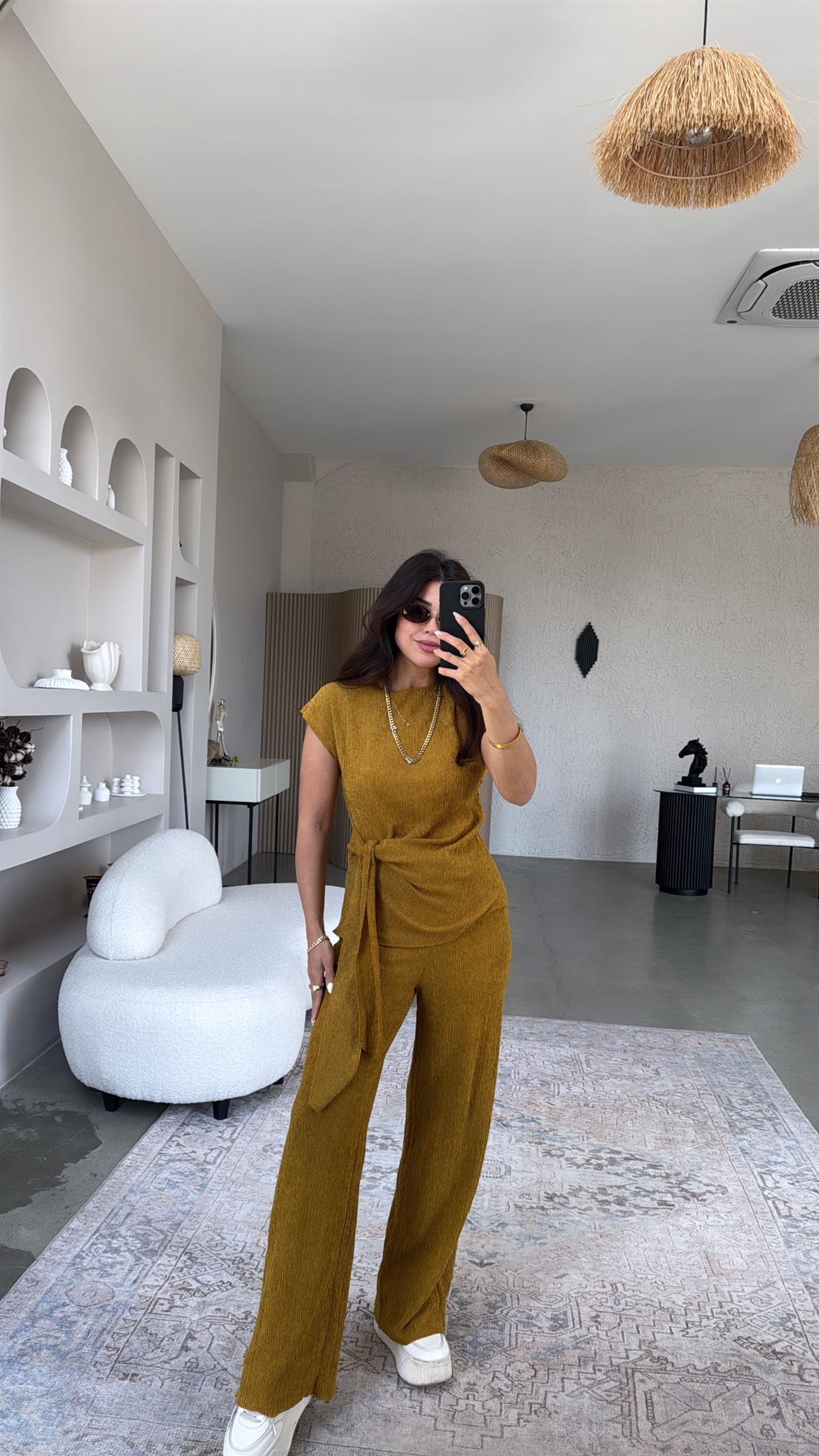 Hardal Bağlamalı Bürümcük Takım 