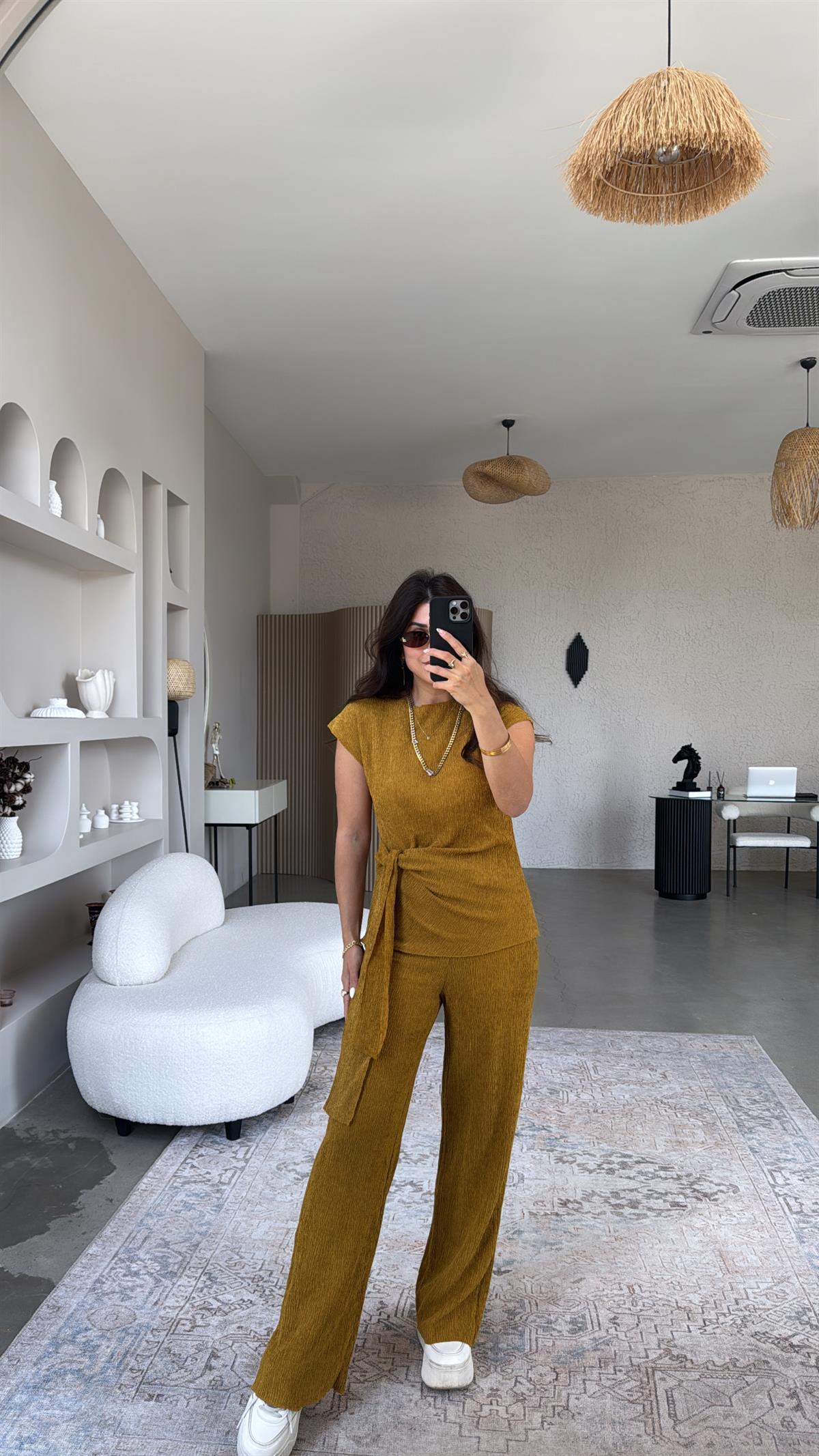 Hardal Bağlamalı Bürümcük Takım 