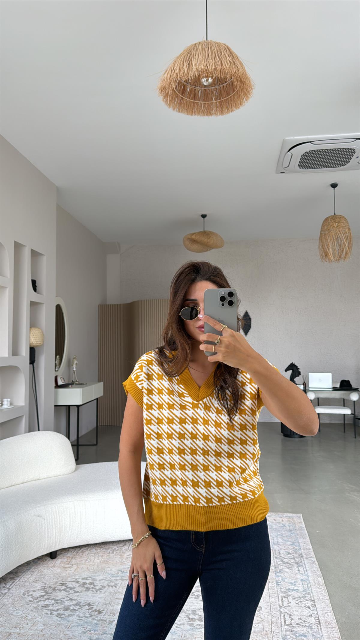 Hardal Kazayağı Triko Bluz