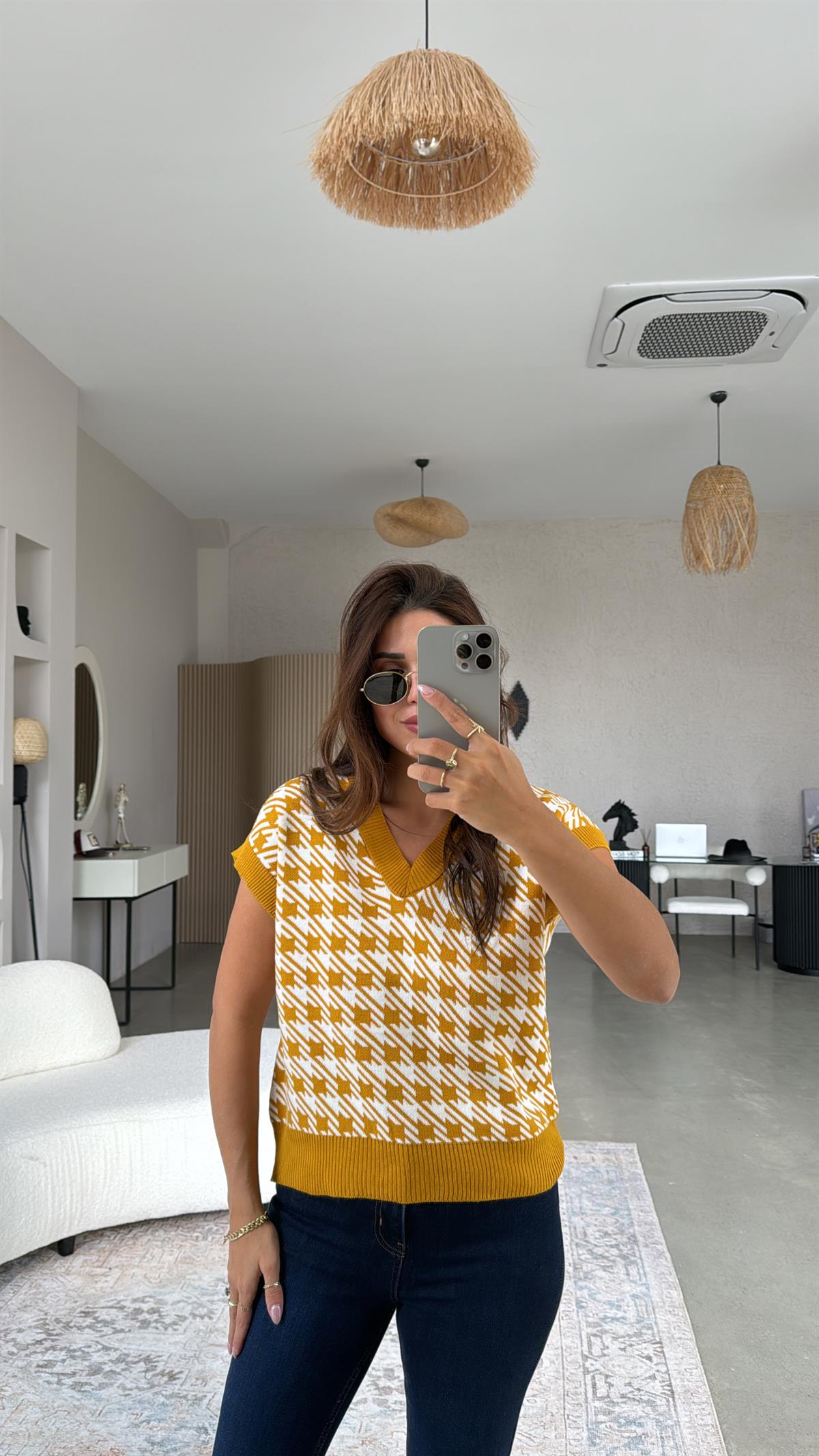 Hardal Kazayağı Triko Bluz