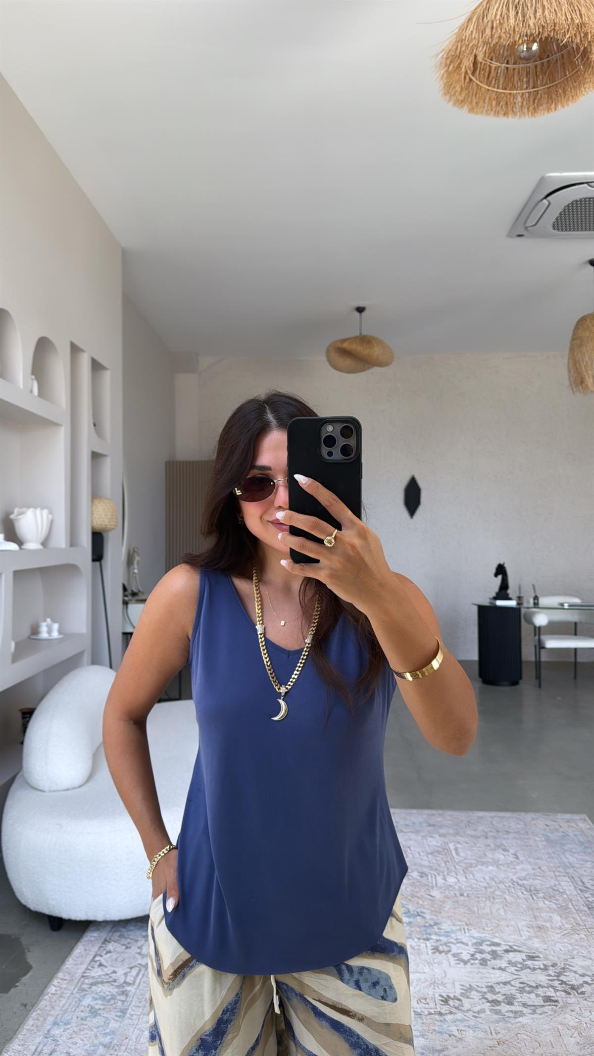 İndigo İnce Modal V Yaka Atlet