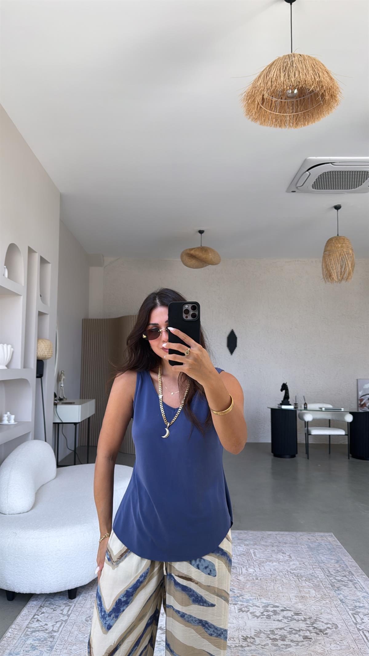 İndigo İnce Modal V Yaka Atlet