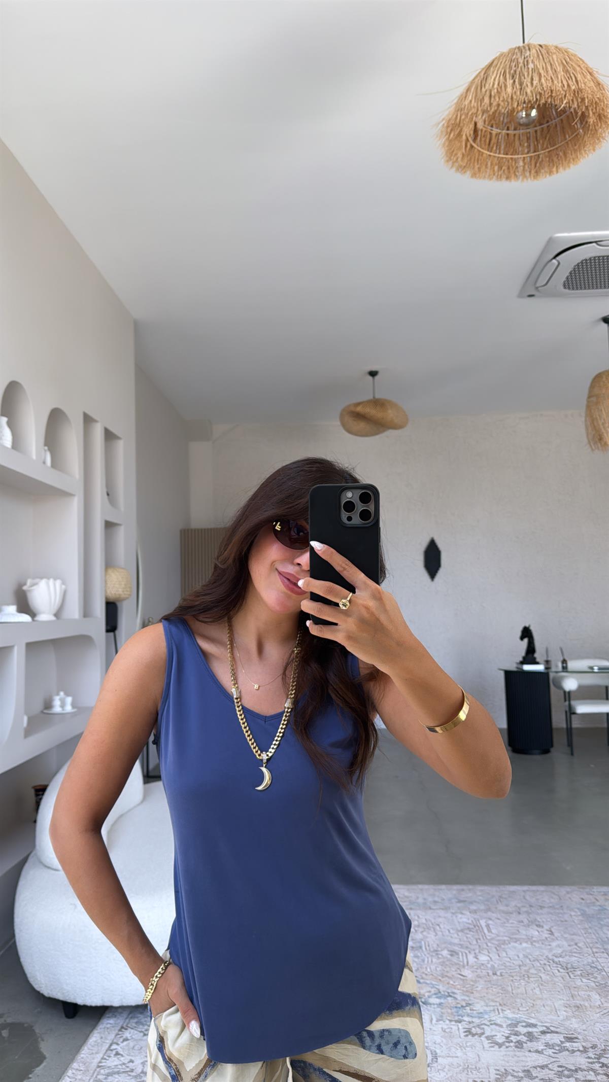 İndigo İnce Modal V Yaka Atlet