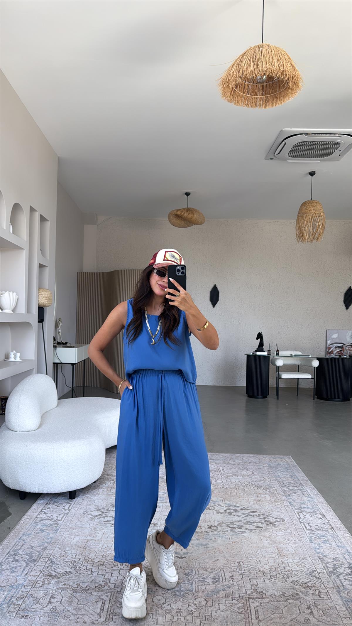 İndigo Tensel Cepli Takım