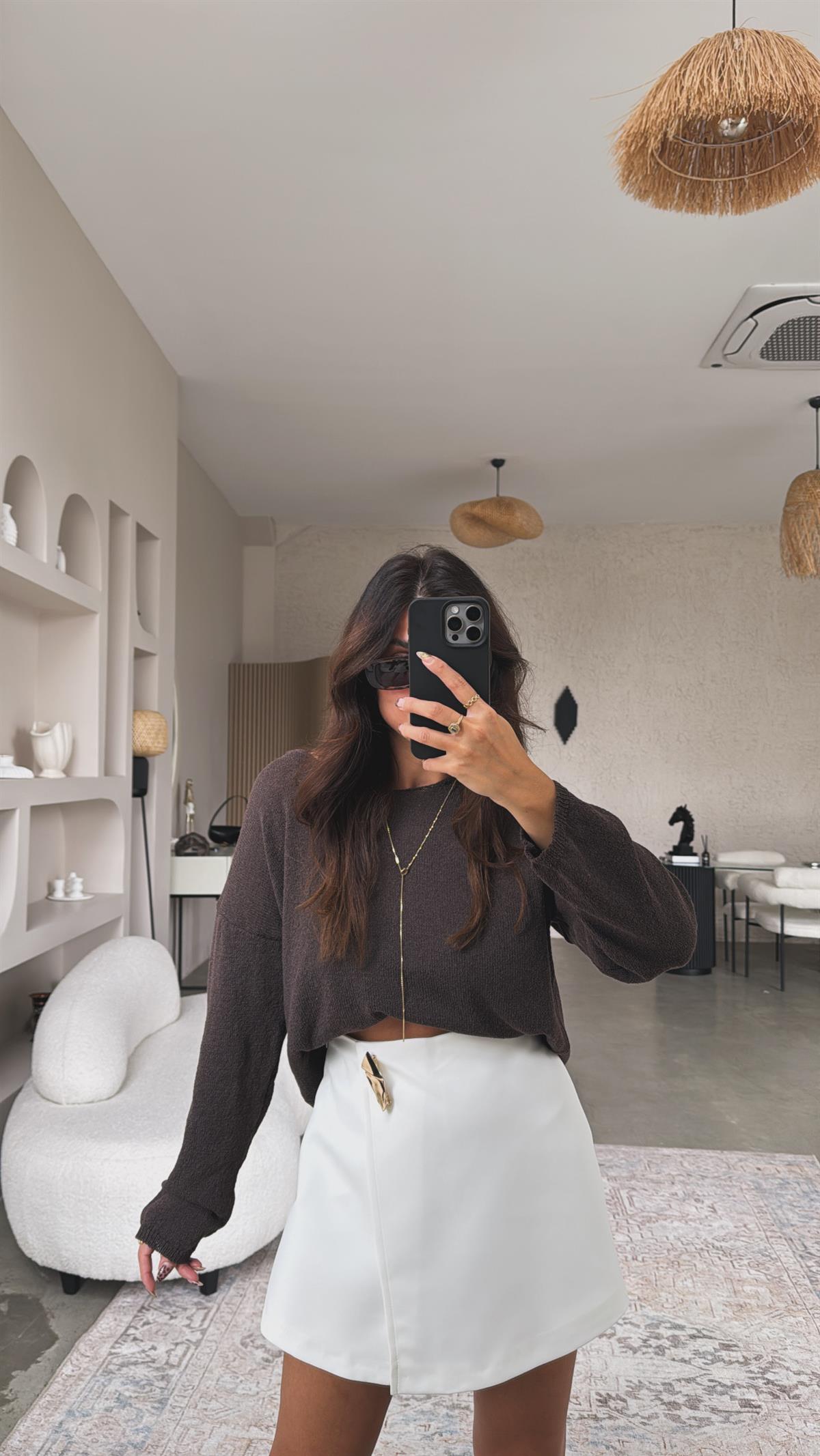 Kahverengi Baharlık Basic Triko