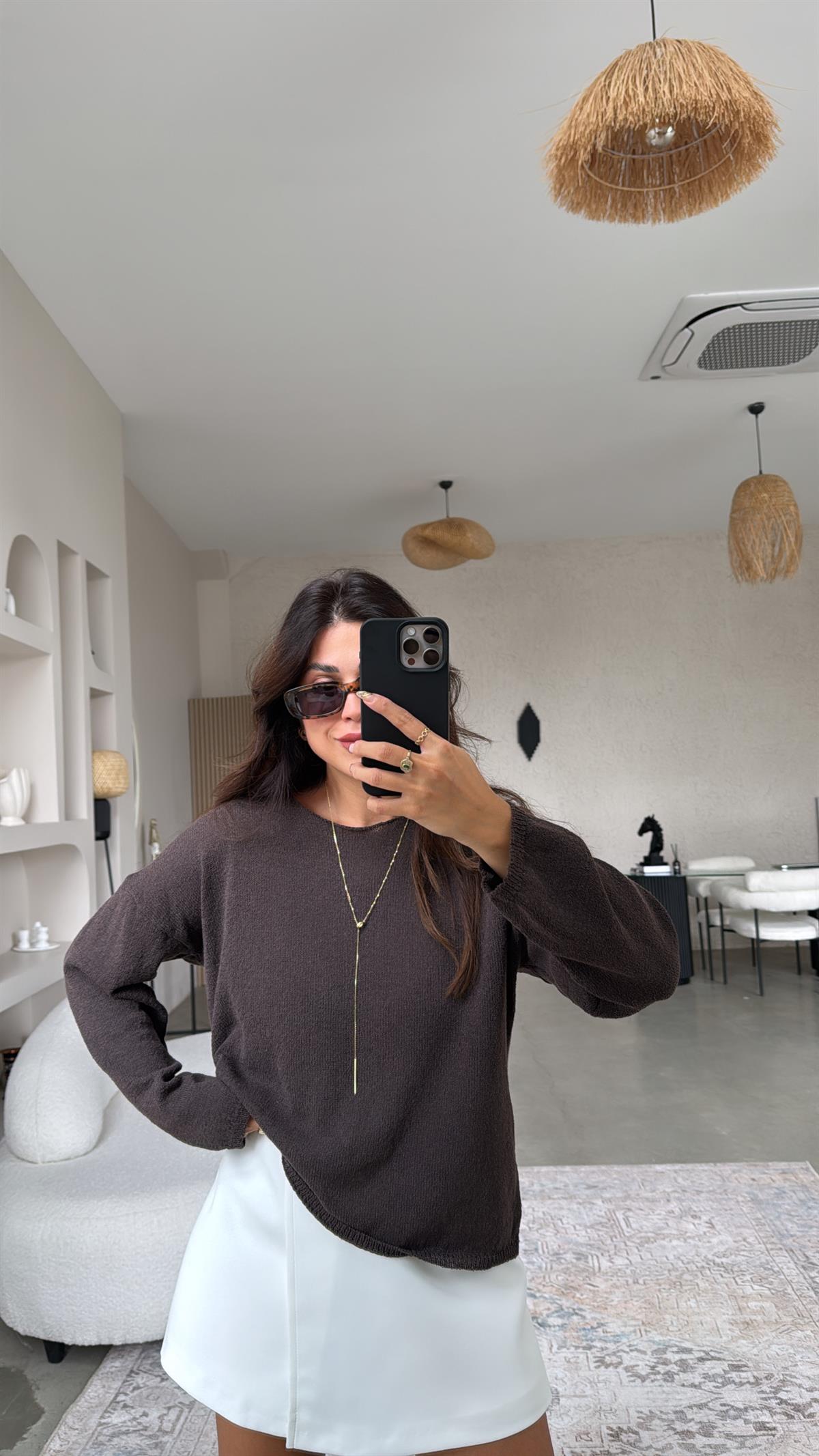 Kahverengi Baharlık Basic Triko