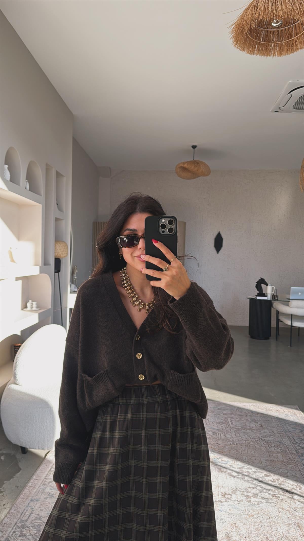 Kahverengi Dlv Cepli Triko Hırka