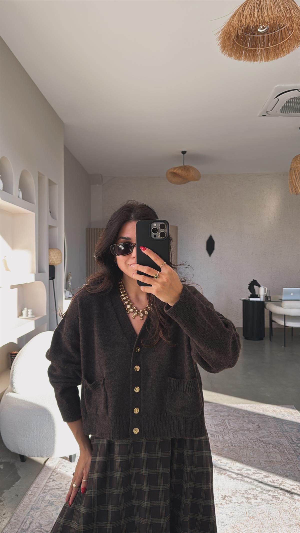 Kahverengi Dlv Cepli Triko Hırka