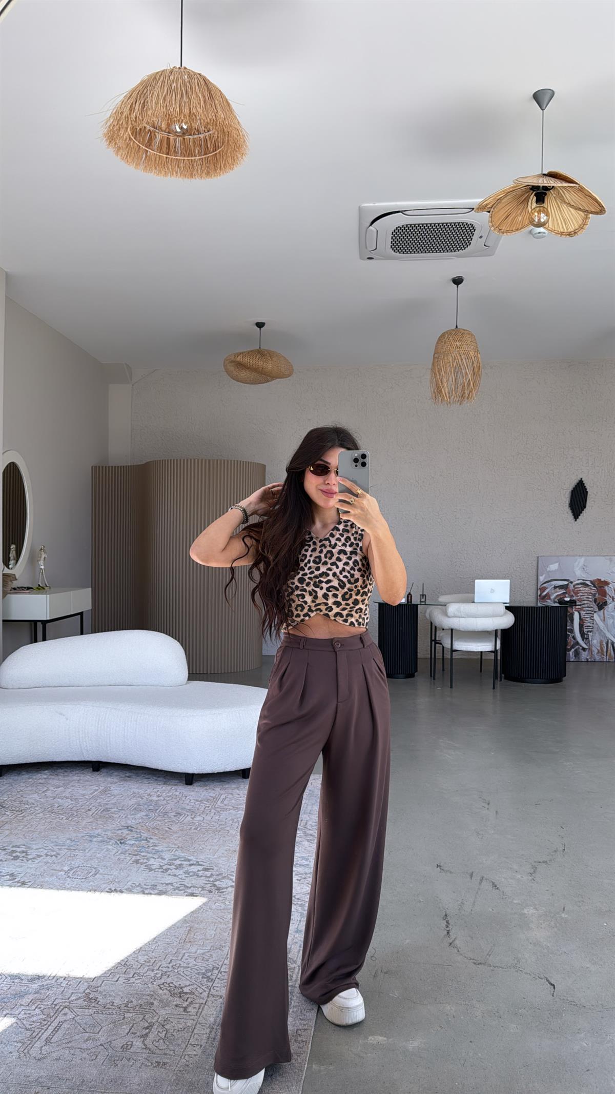 Kahverengi Modal Relax Pantolon