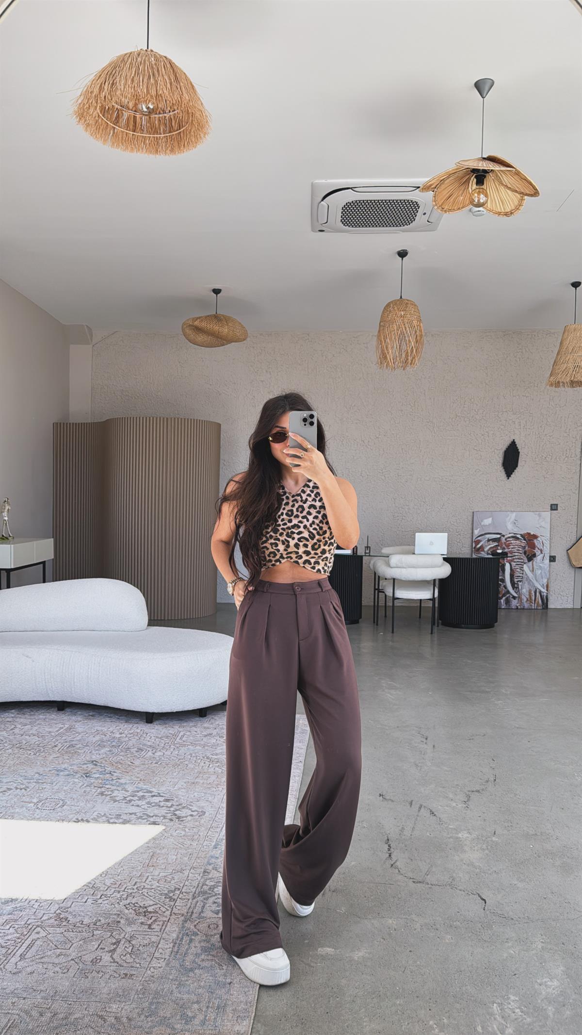 Kahverengi Modal Relax Pantolon