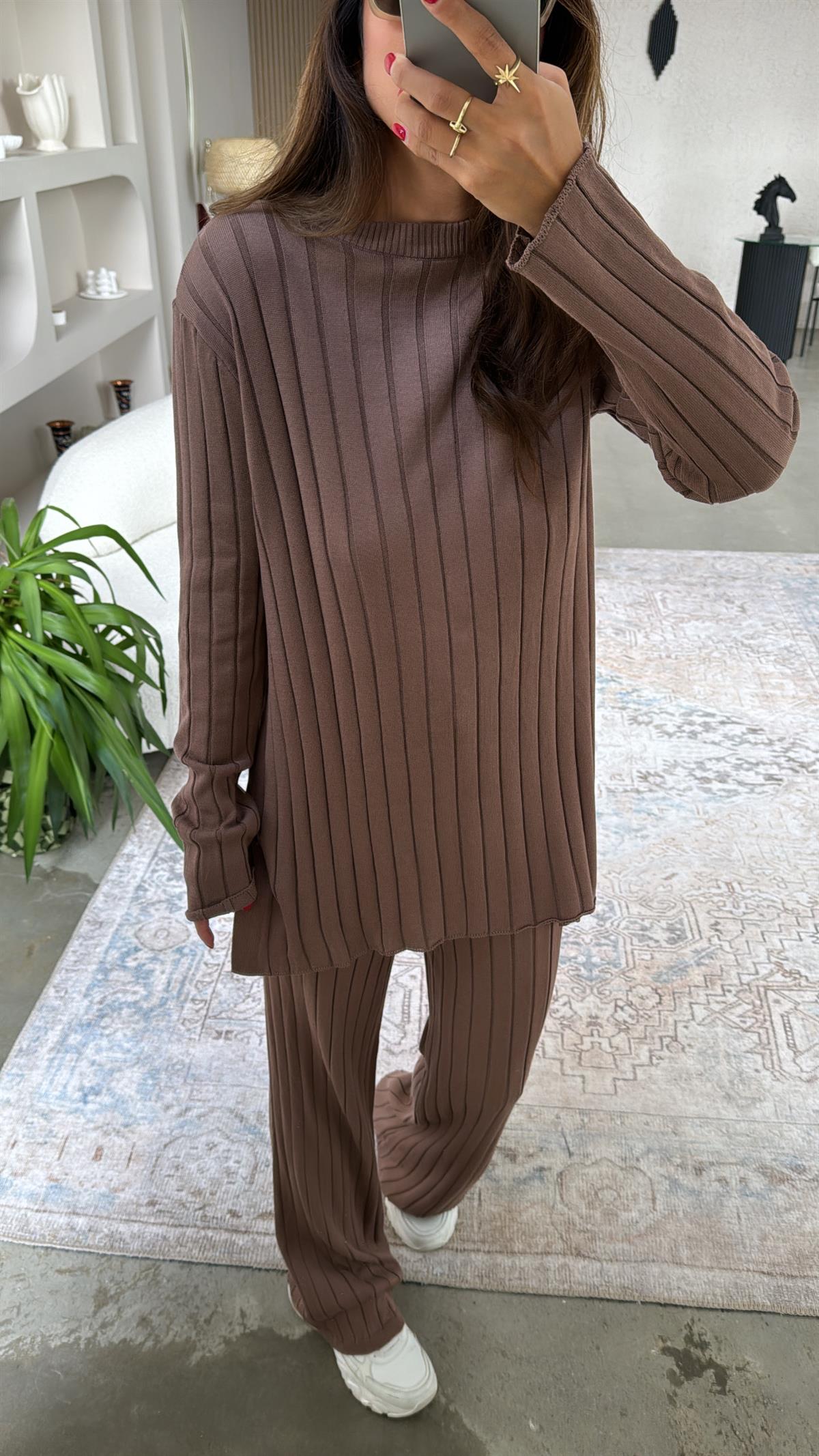 Kahverengi Mssmo Triko Takım