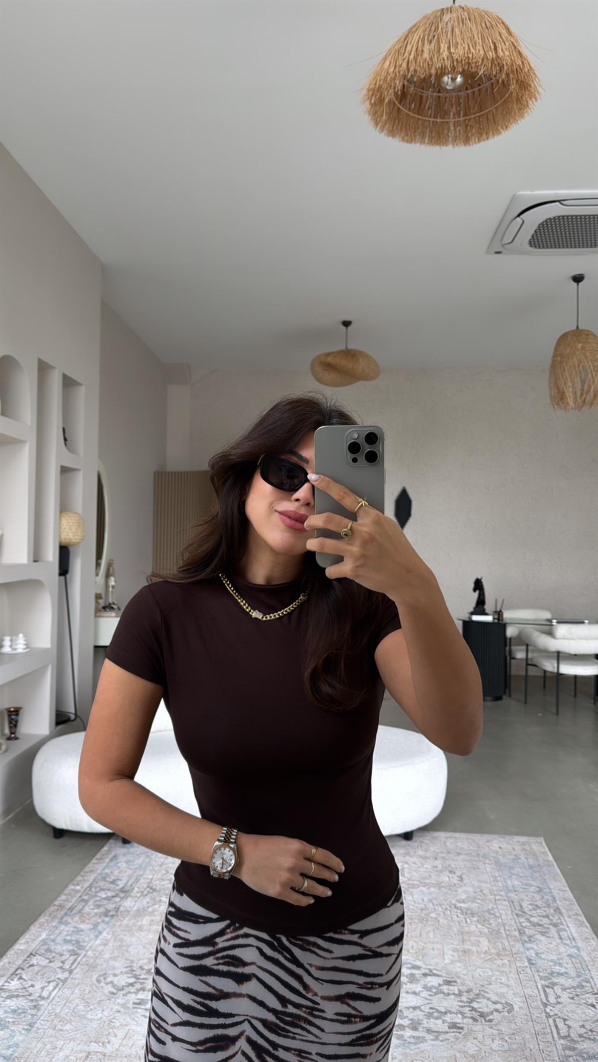 Kahverengi Oys Modal Dik Yaka Basic