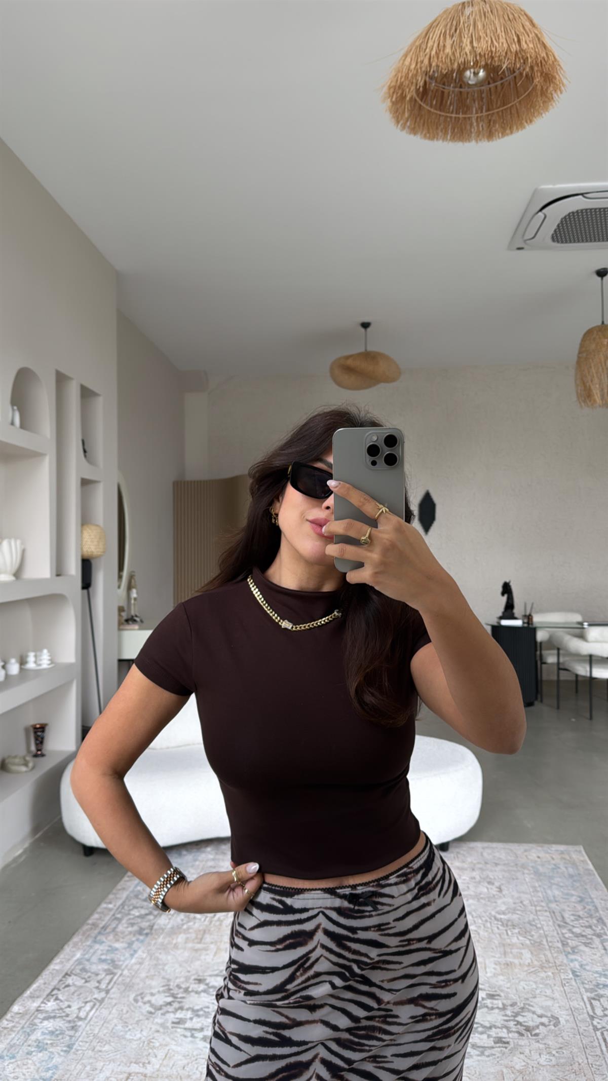 Kahverengi Oys Modal Dik Yaka Basic