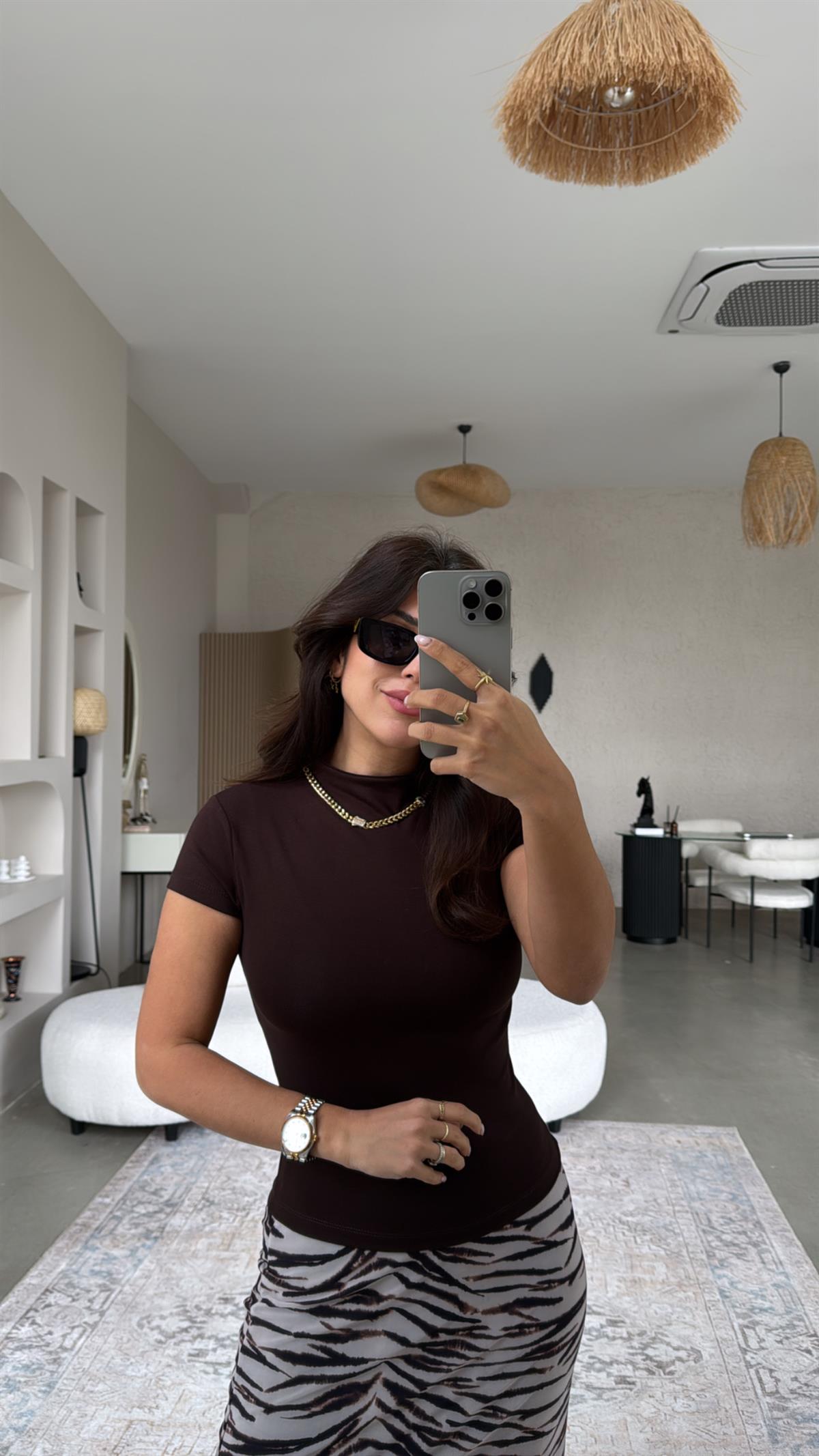 Kahverengi Oys Modal Dik Yaka Basic