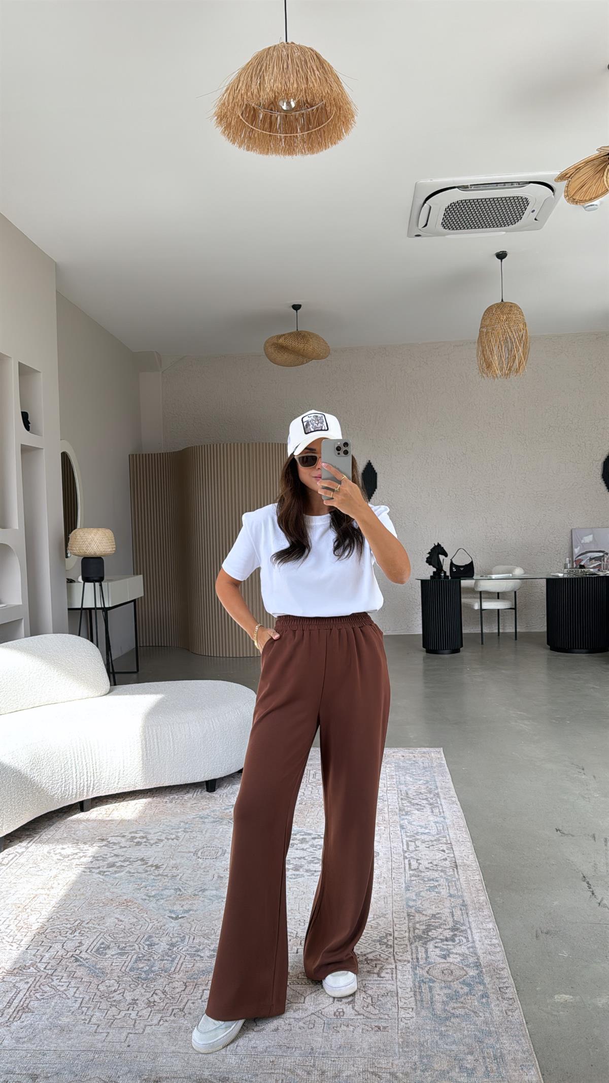 Kahverengi Özel Üretim Modal Pantolon