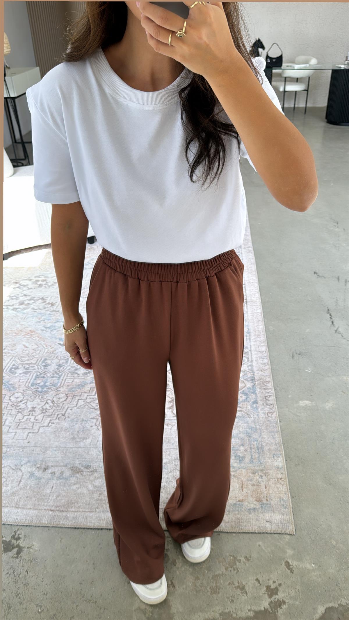 Kahverengi Özel Üretim Modal Pantolon