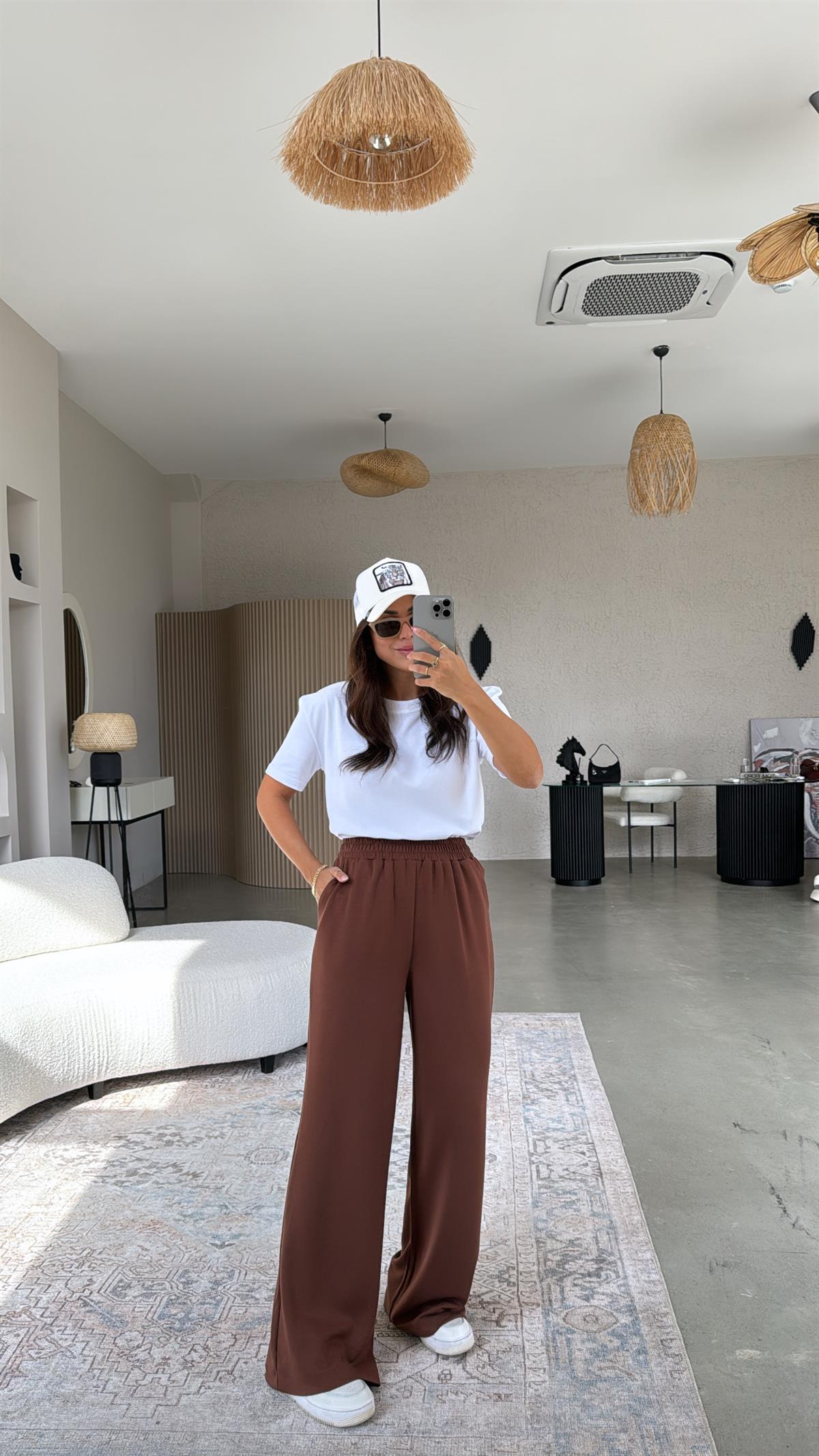 Kahverengi Özel Üretim Modal Pantolon