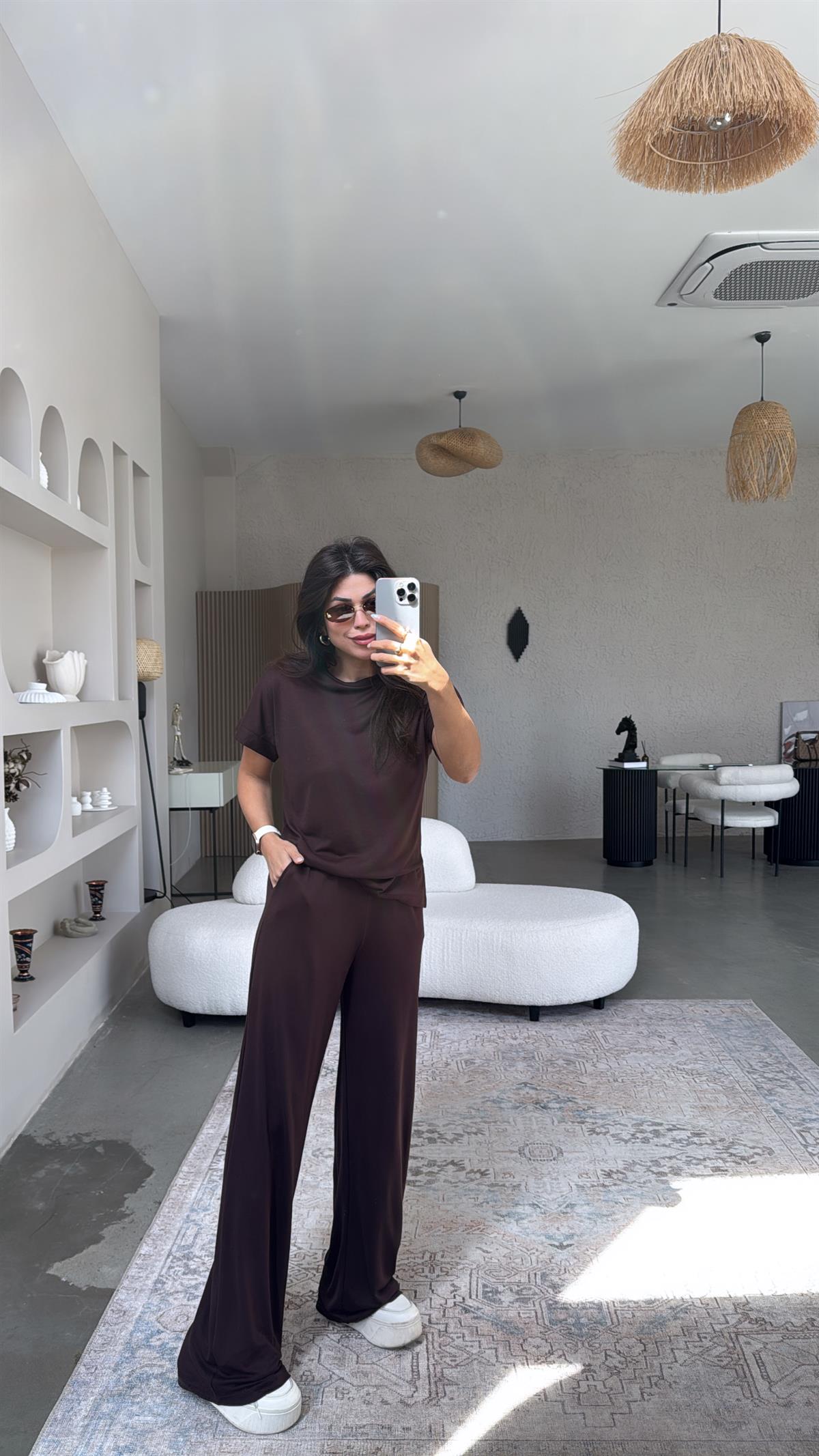 Kahverengi Pike Modal Tensel Takım